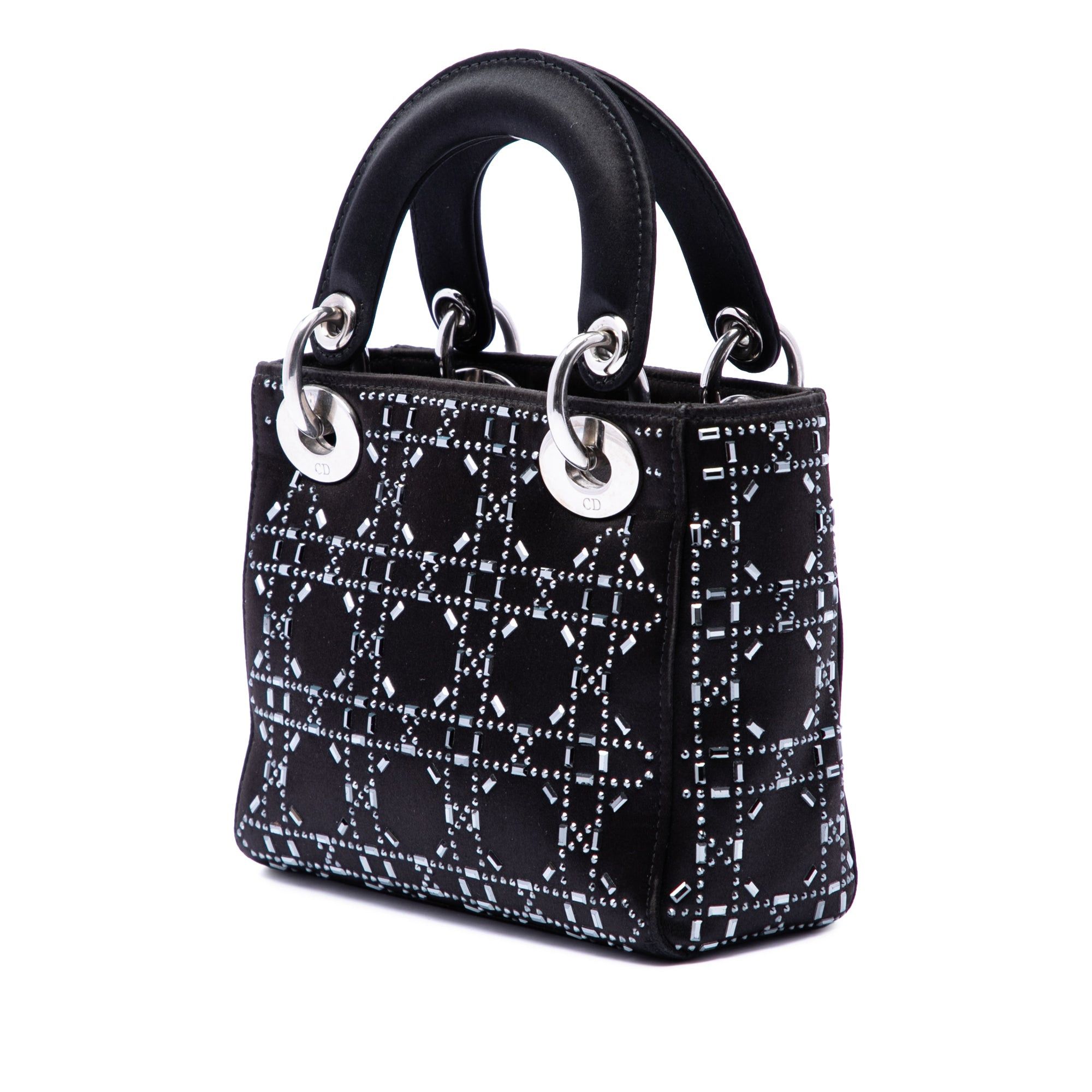 Dior Mini Satin Cannage Strass Crystal Embellished Lady Dior Size ONE SIZE - 2 Thumbnail