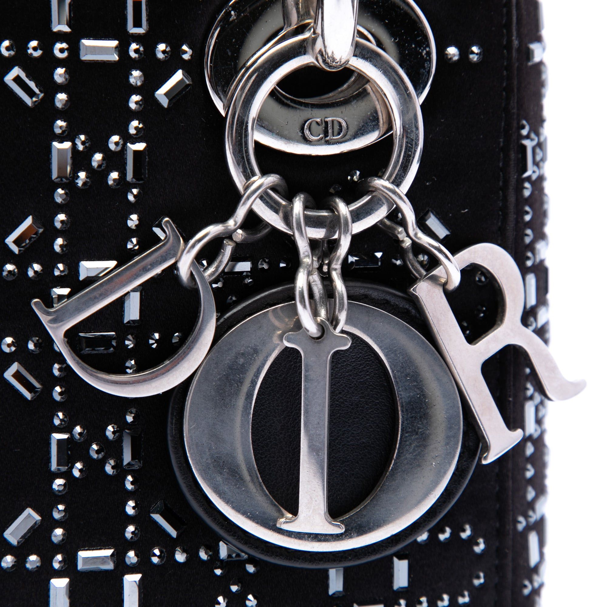 Dior Mini Satin Cannage Strass Crystal Embellished Lady Dior Size ONE SIZE - 5 Thumbnail