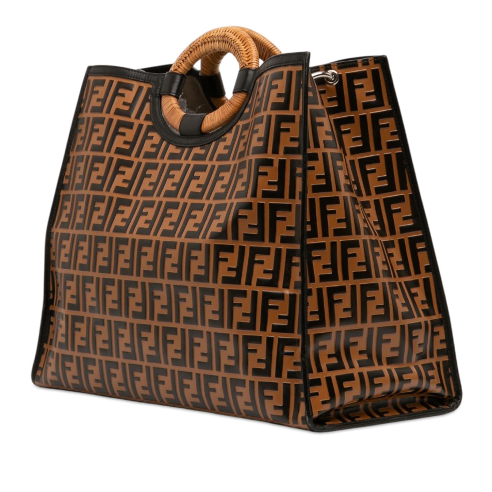 Fendi Large Zucca Embossed Leather Runaway Shopper Satchel Size ONE SIZE - 2 Thumbnail