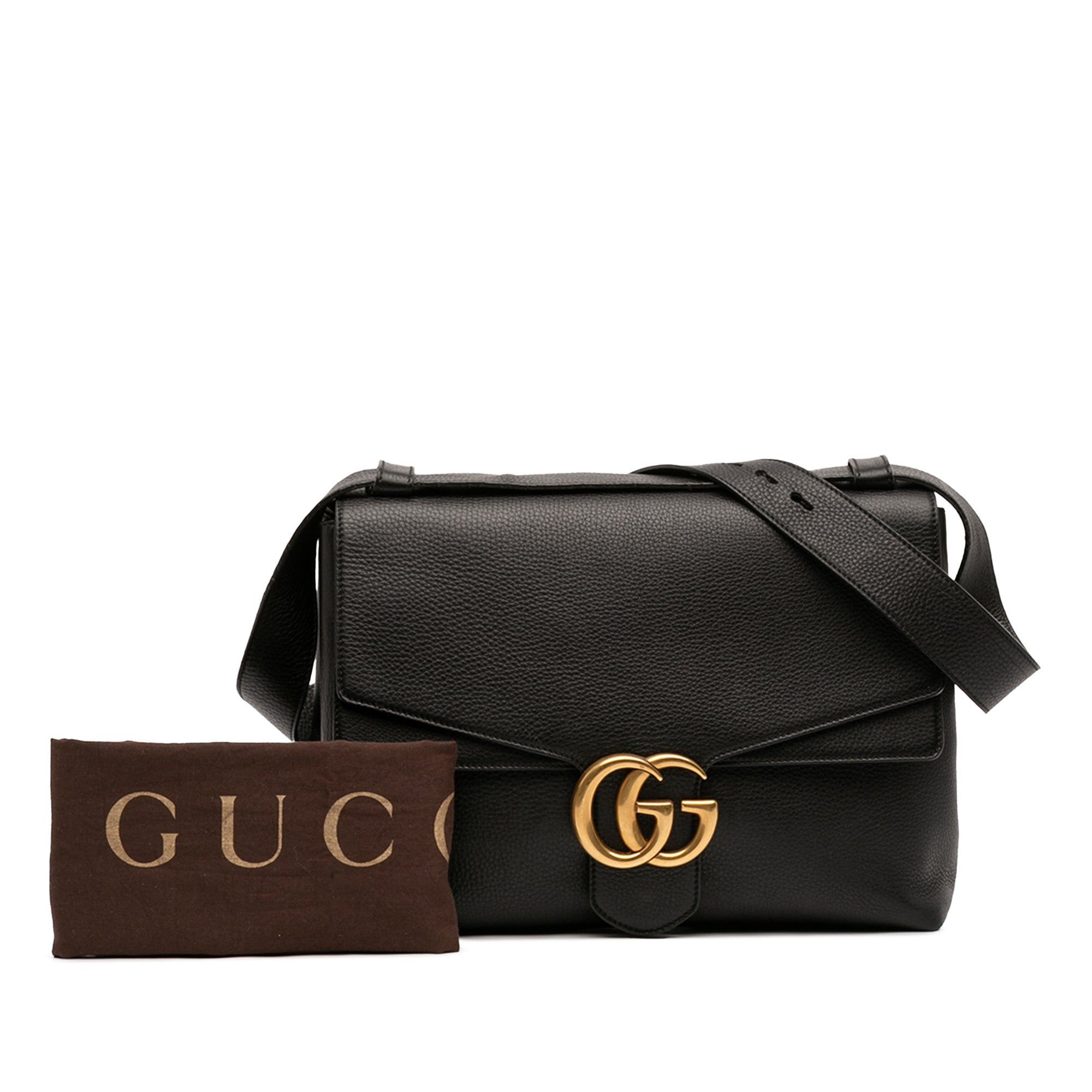 Gucci Large GG Marmont Pebbled Calfskin Flap Shoulder Bag Size ONE SIZE - 7 Thumbnail