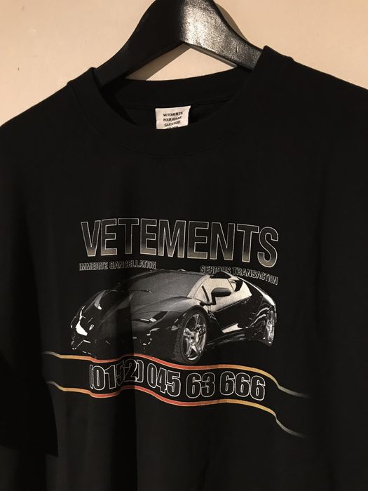 Vetements lamborghini best sale t shirt