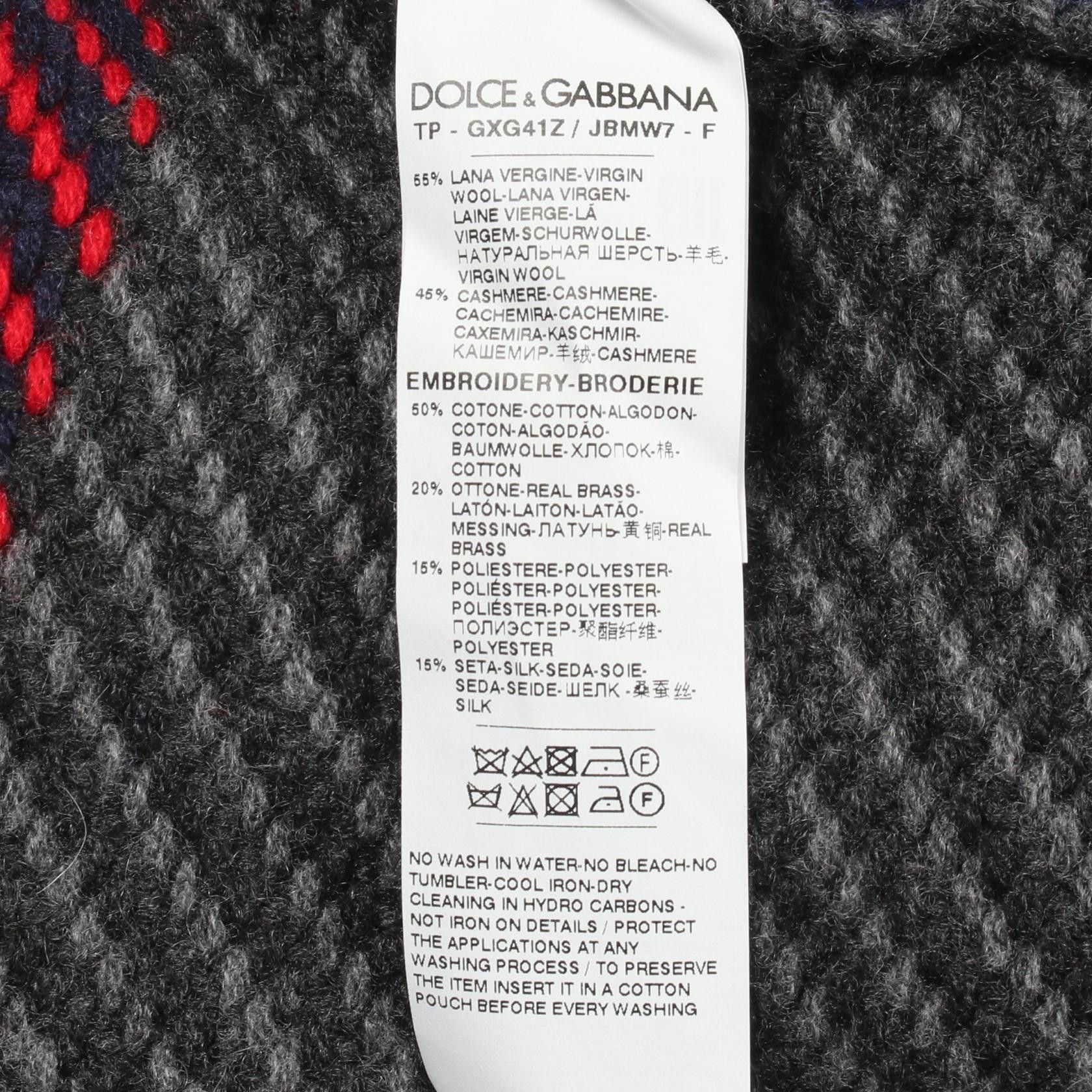 Dolce & Gabbana Dolce & Gabbana Dolce & Gabbana Wool Cashmere Knitwear Textile Tops GXG41Z DUTY FREE for USA Size ONE SIZE - 4 Thumbnail