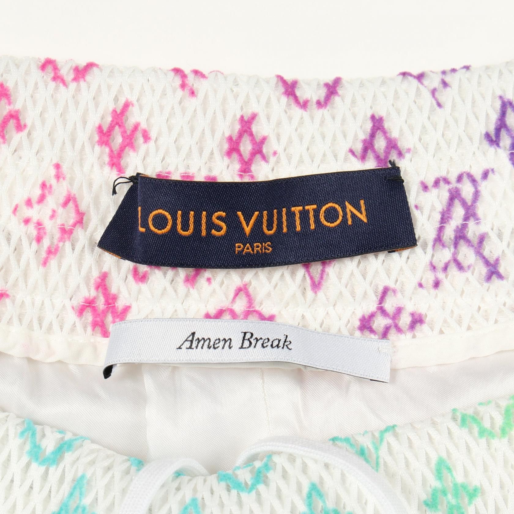 Louis Vuitton Louis Vuitton Louis Vuitton Amen Break Monogram Mesh Shorts Textile Shorts RM221KD2HMP83W DUTY FREE for USA Size ONE SIZE - 3 Thumbnail