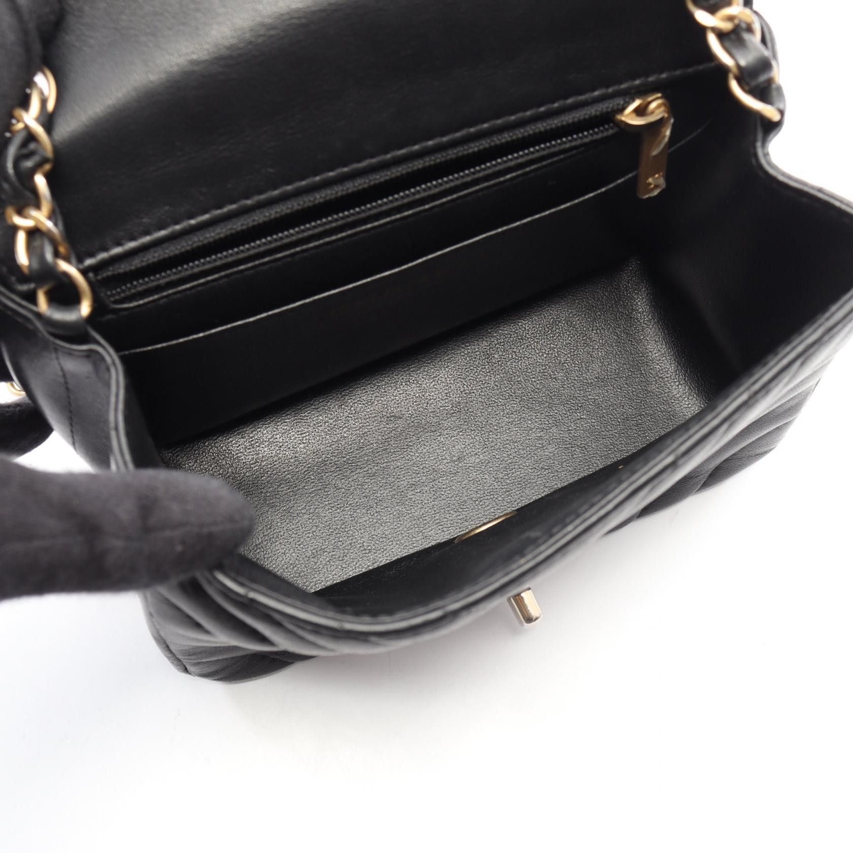 Chanel Chanel Chanel Chevron V Stitch Lambskin Mini Shoulder Bag Leather Shoulder Bag A35200 DUTY FREE for USA Size ONE SIZE - 3 Thumbnail