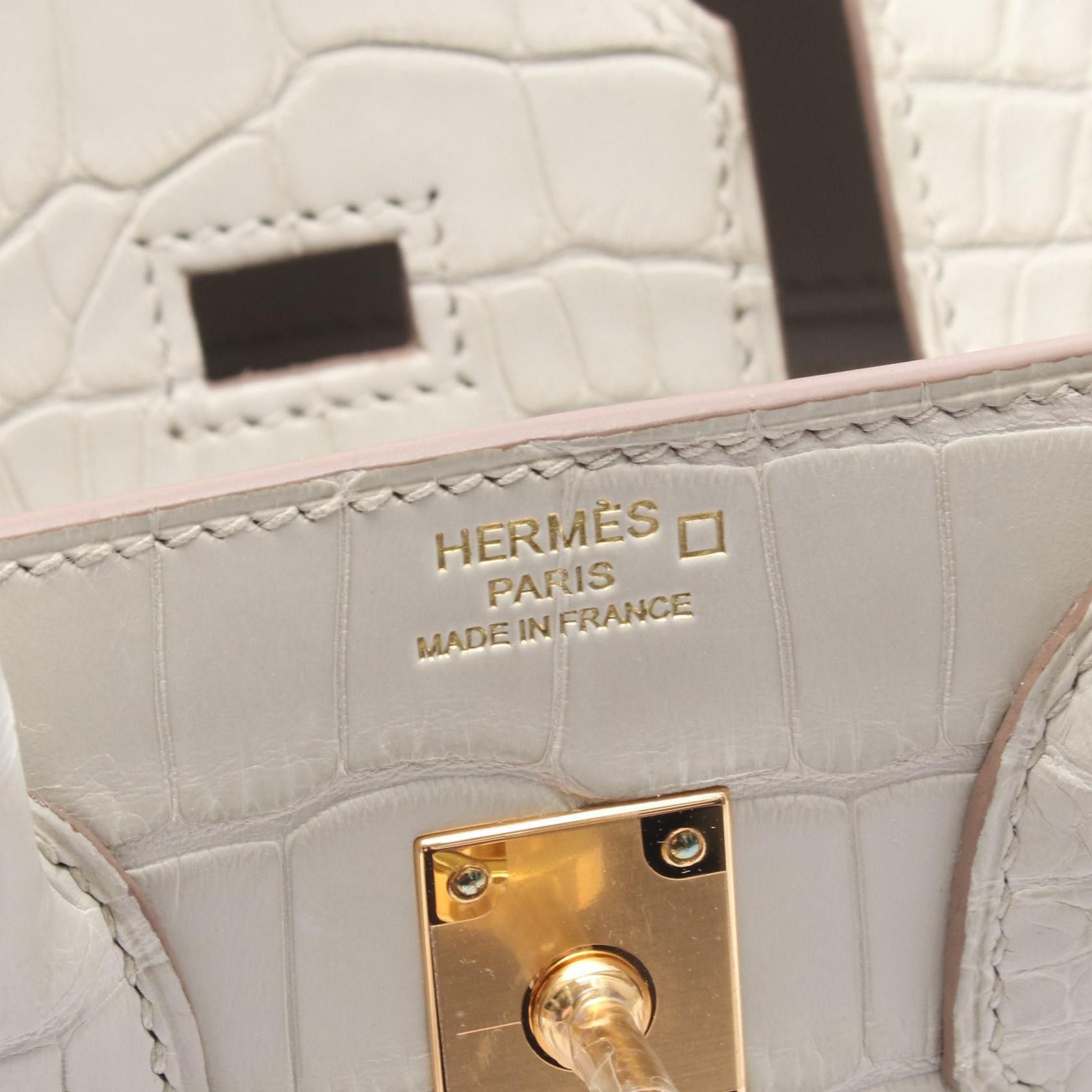 Hermes Hermes Hermes Birkin25 Alligator Mat Handbag Leather Handbag B DUTY FREE for USA Size ONE SIZE - 4 Thumbnail