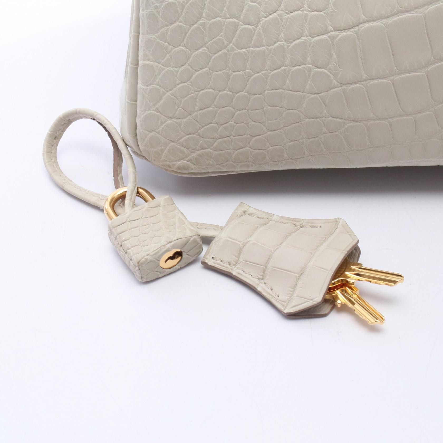 Hermes Hermes Hermes Birkin25 Alligator Mat Handbag Leather Handbag B DUTY FREE for USA Size ONE SIZE - 6 Thumbnail