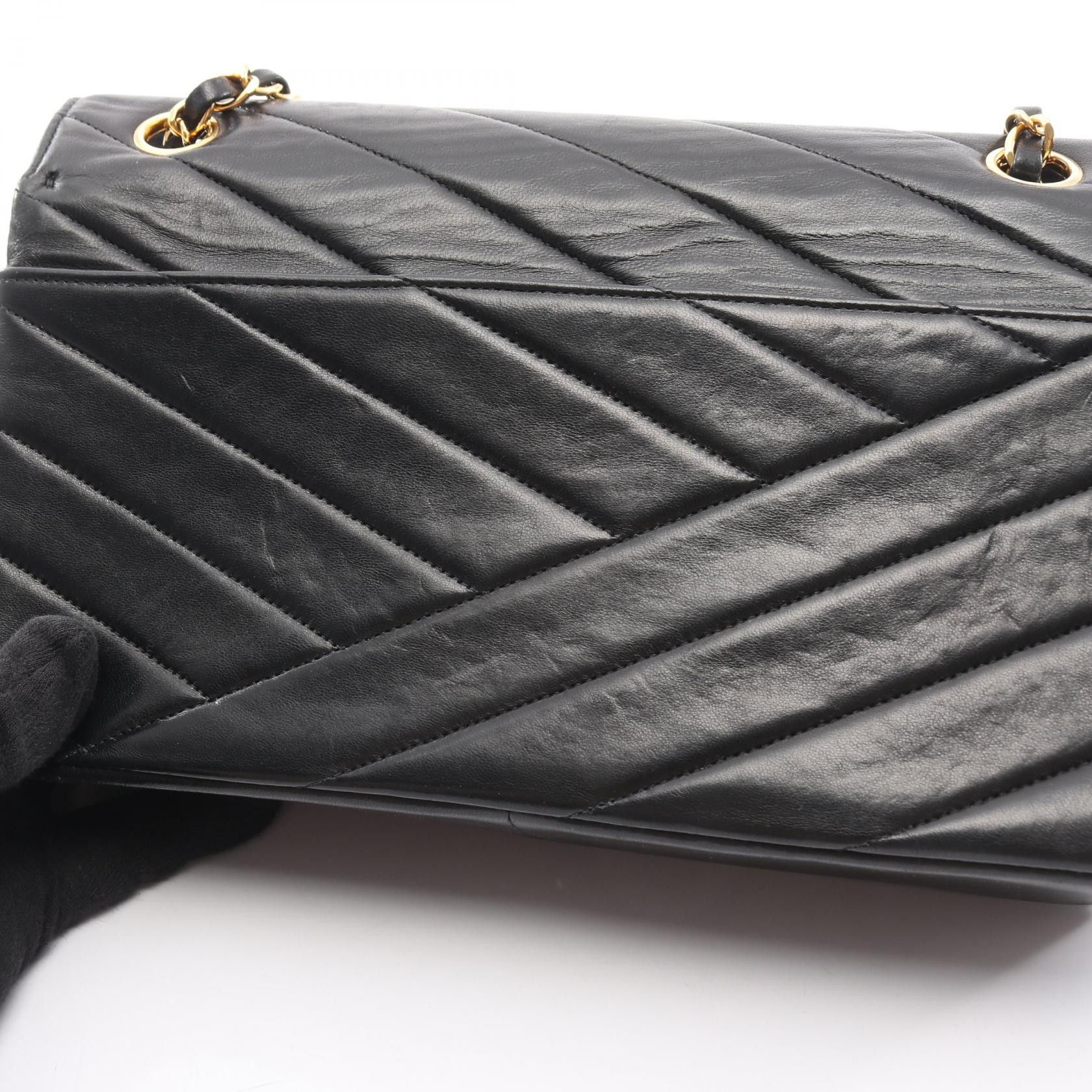 Chanel Chanel Chanel Bias Stitch Lambskin Shoulder Bag Leather Shoulder Bag DUTY FREE for USA Size ONE SIZE - 8 Thumbnail