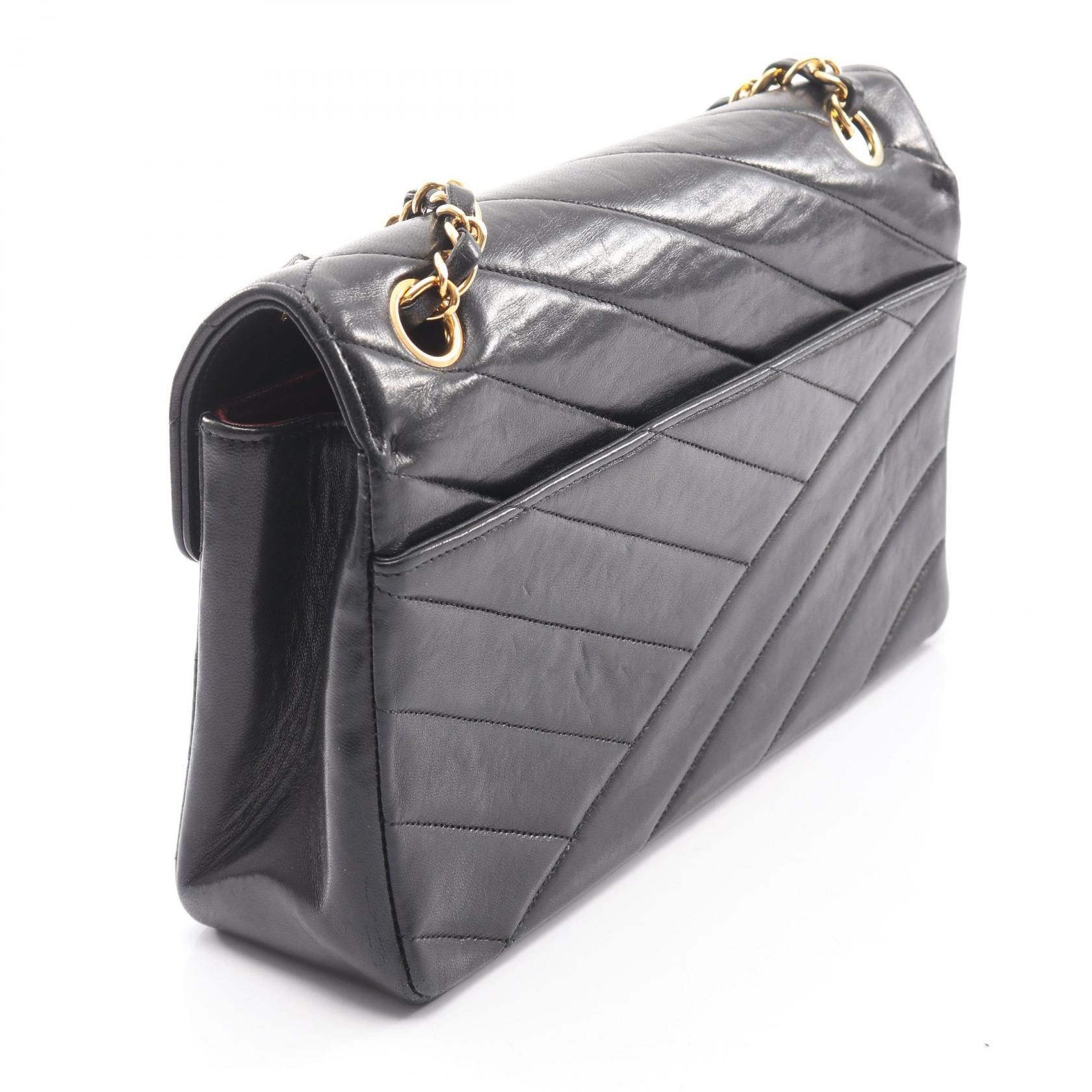 Chanel Chanel Chanel Bias Stitch Lambskin Shoulder Bag Leather Shoulder Bag DUTY FREE for USA Size ONE SIZE - 2 Thumbnail