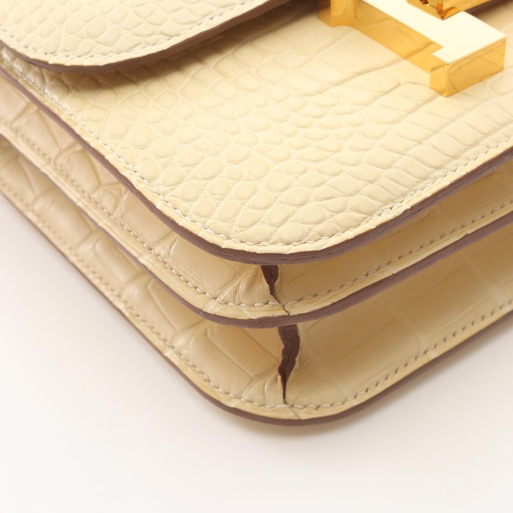 Hermes Hermes Hermes Constance3 Mini Alligator Shoulder Bag Leather Shoulder Bag Stamp B (2023) DUTY FREE for USA Size ONE SIZE - 7 Thumbnail
