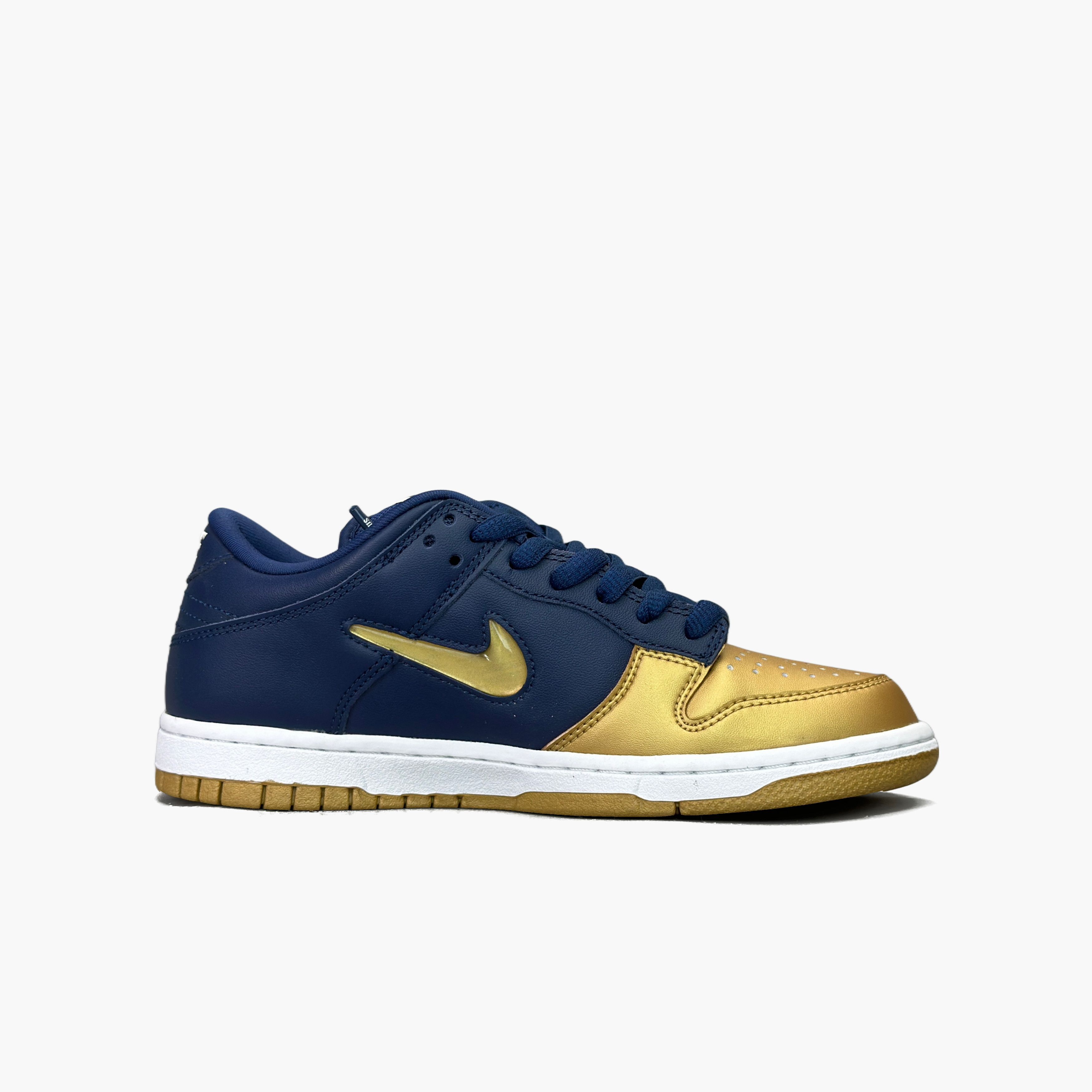 Nike Supreme x Nike Dunk Low SB Gold Navy Size US 5.5 Size US 5.5 / EU 38 - 2 Thumbnail