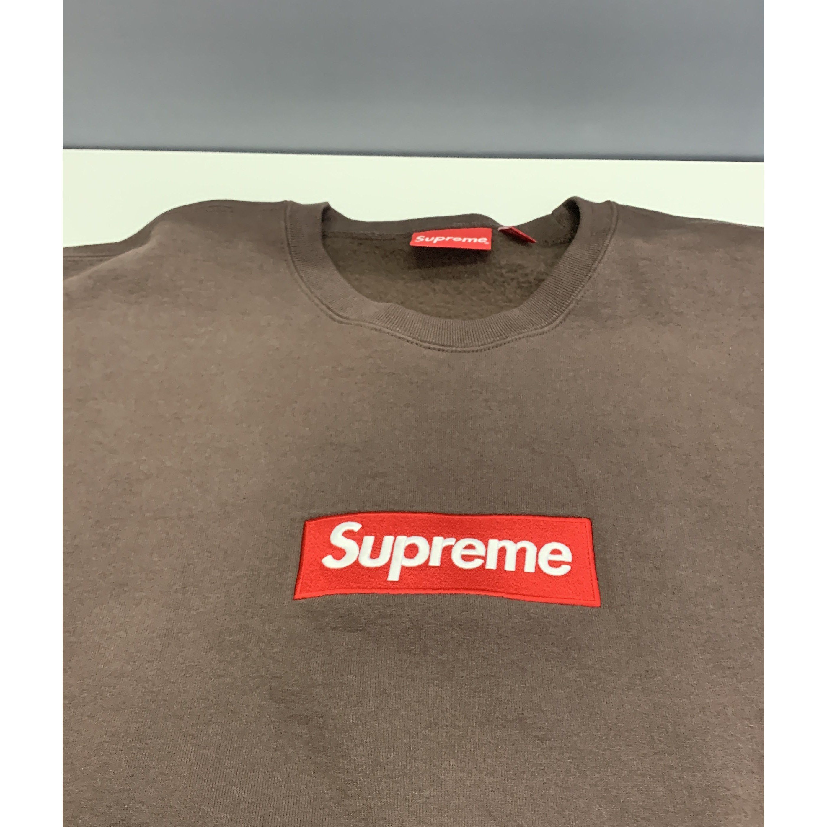 Supreme Supreme Box Logo Crewneck Brown Size XXL Size US XXL / EU 58 / 5 - 5 Thumbnail