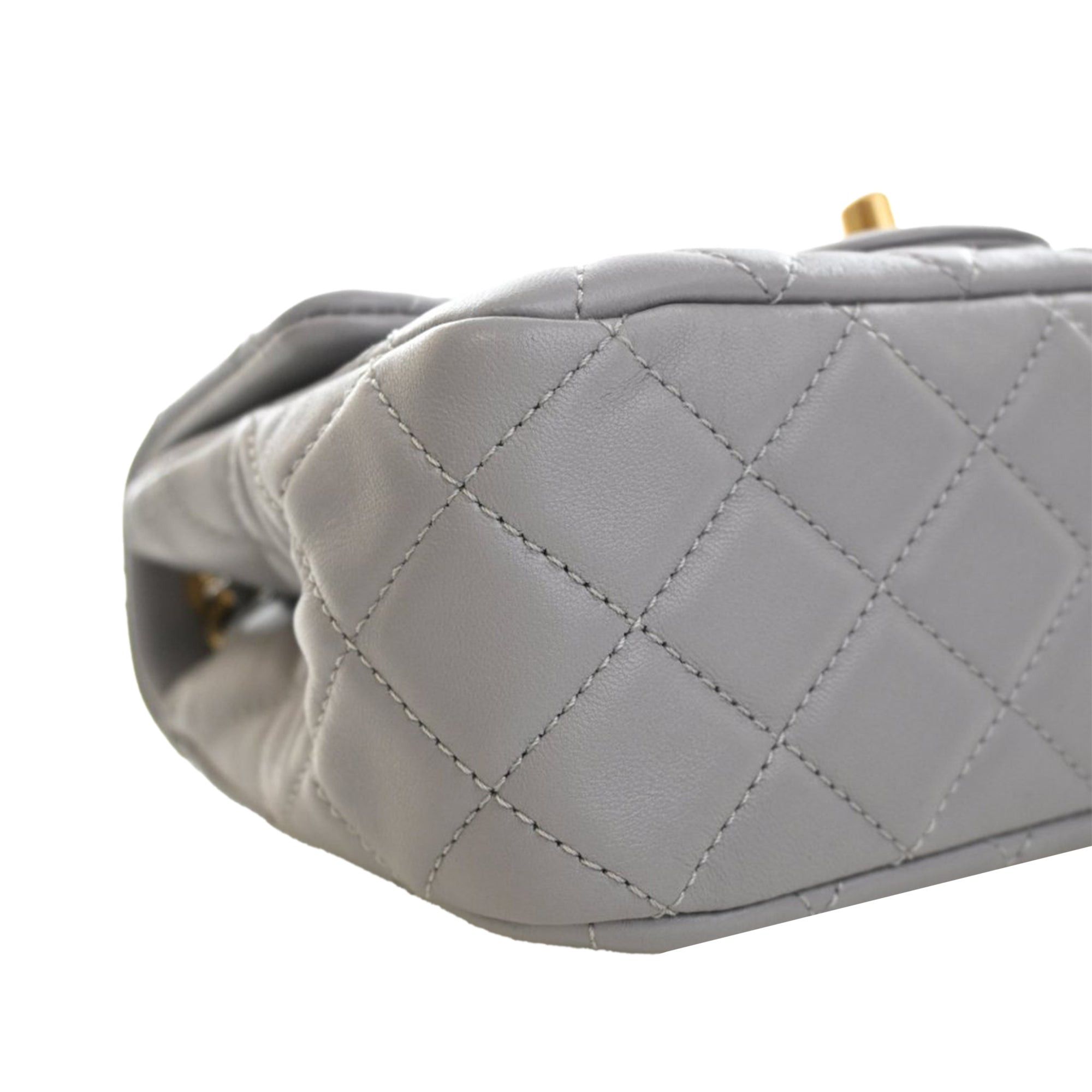 Chanel Mini Square Classic Lambskin Pearl Crush Single Flap Size ONE SIZE - 10 Thumbnail