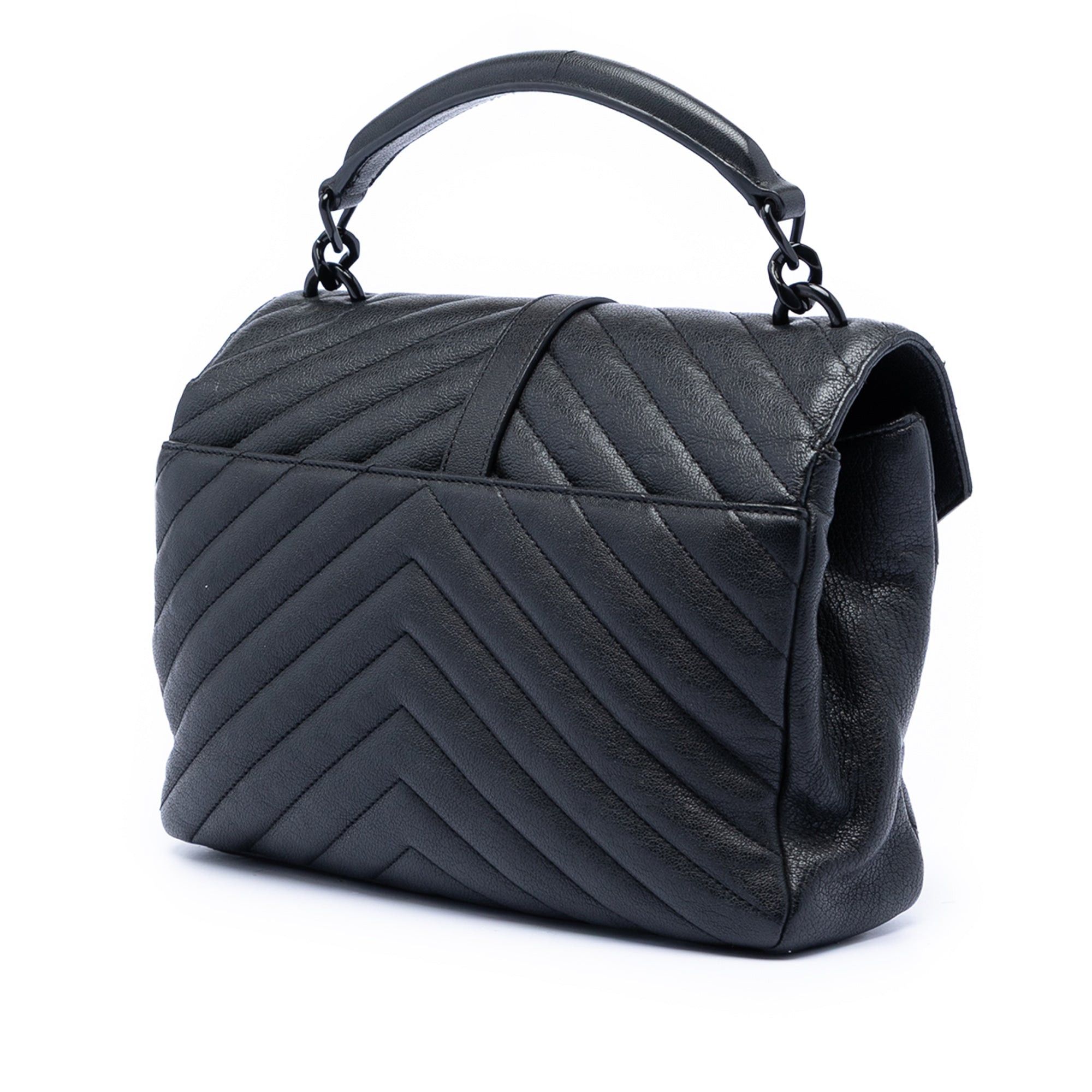 Saint Laurent Paris Medium Chevron Sheepskin Monogram College Satchel Size ONE SIZE - 2 Thumbnail