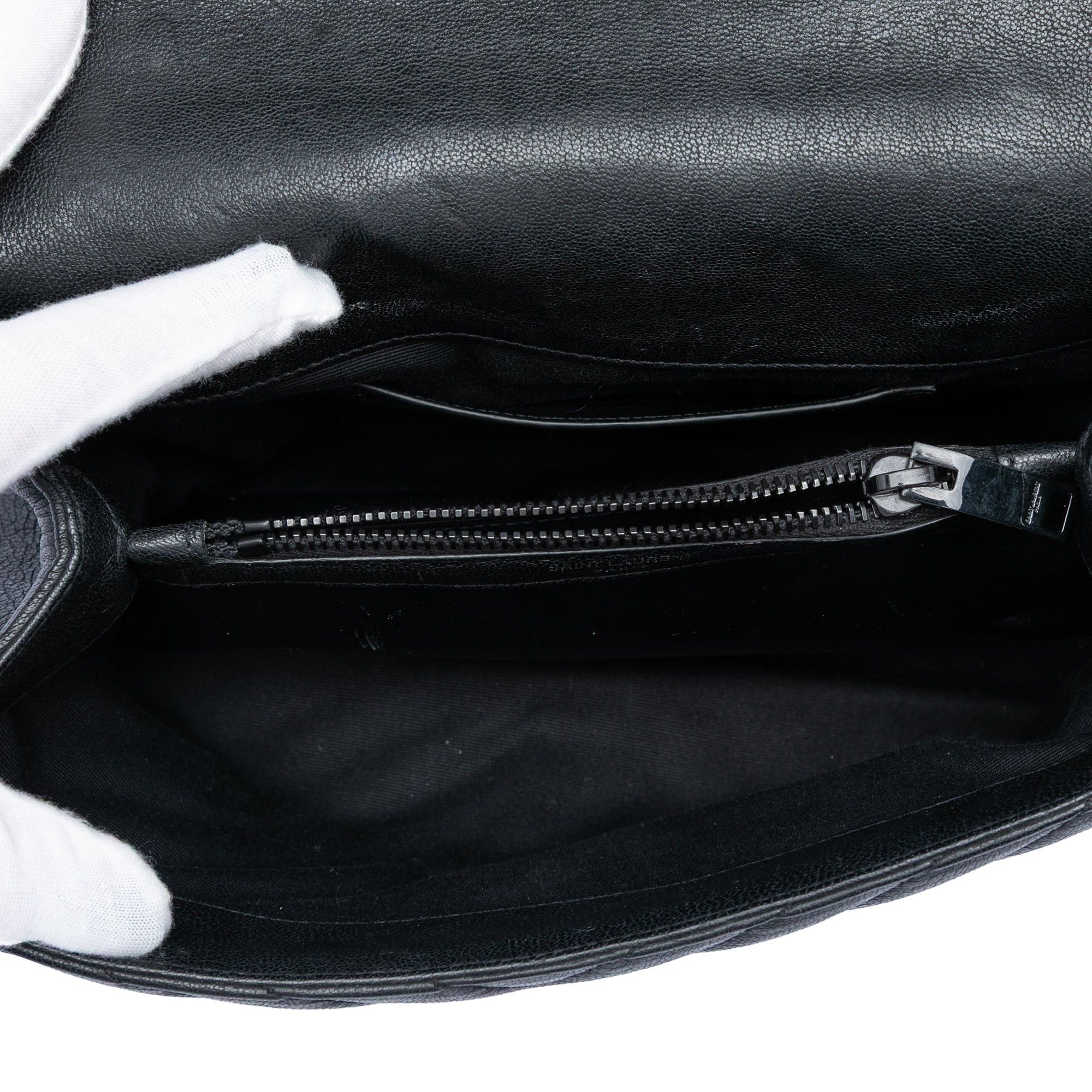 Saint Laurent Paris Medium Chevron Sheepskin Monogram College Satchel Size ONE SIZE - 4 Thumbnail