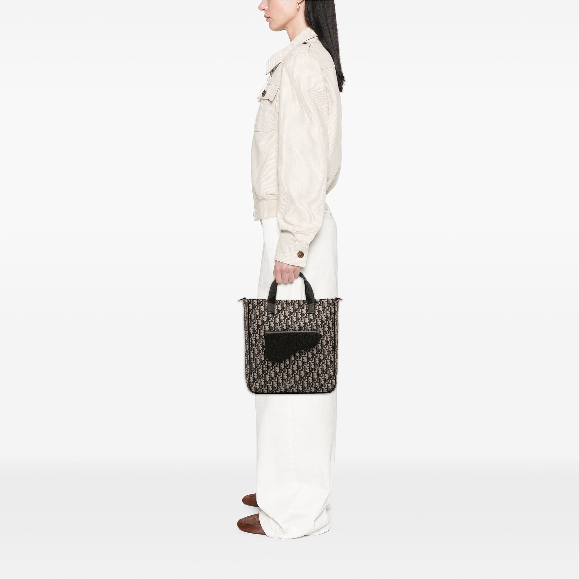 Dior Oblique Canvas and Leather Saddle Tote Size ONE SIZE - 11 Thumbnail