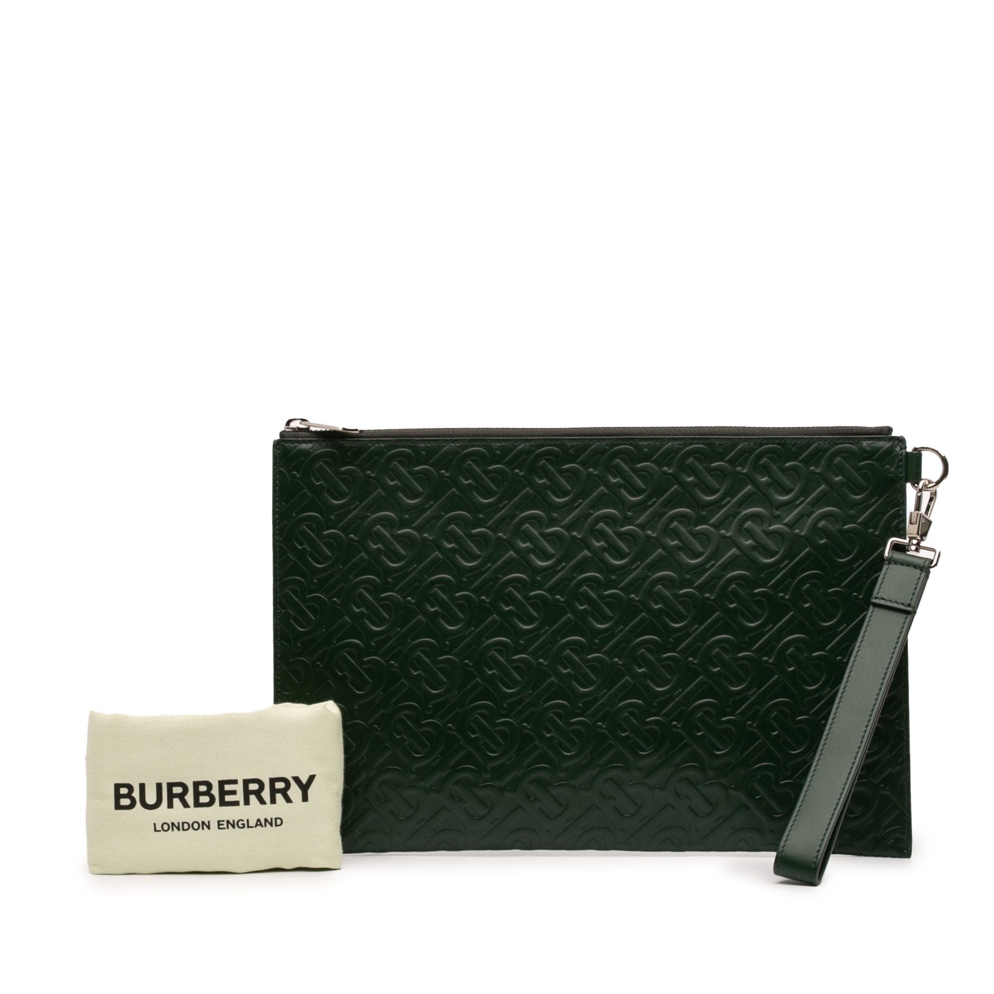 Burberry Embossed Leather TB Monogram Clutch Size ONE SIZE - 7 Thumbnail