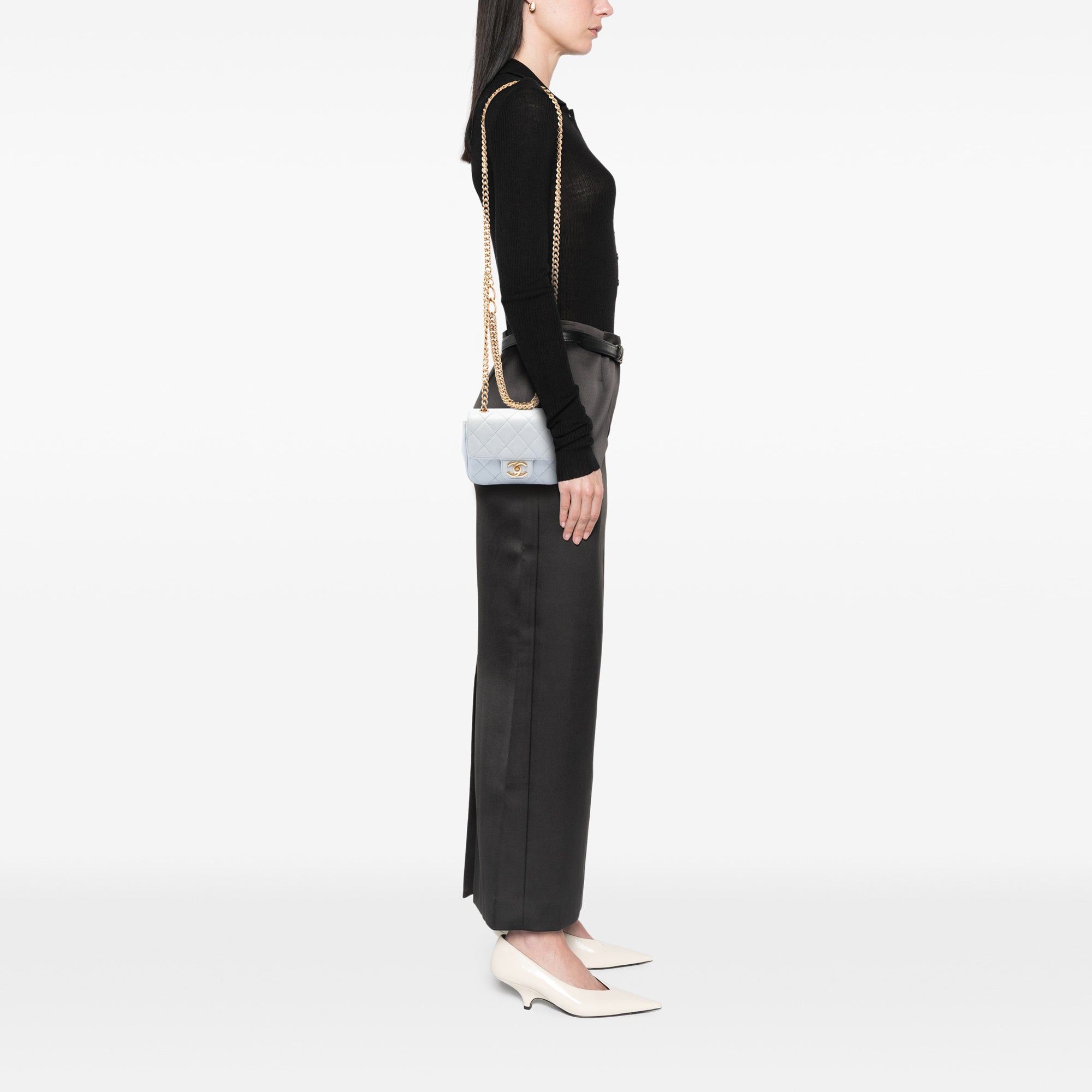 Chanel Mini Square Grained Calfskin Chain Flap Size ONE SIZE - 7 Thumbnail