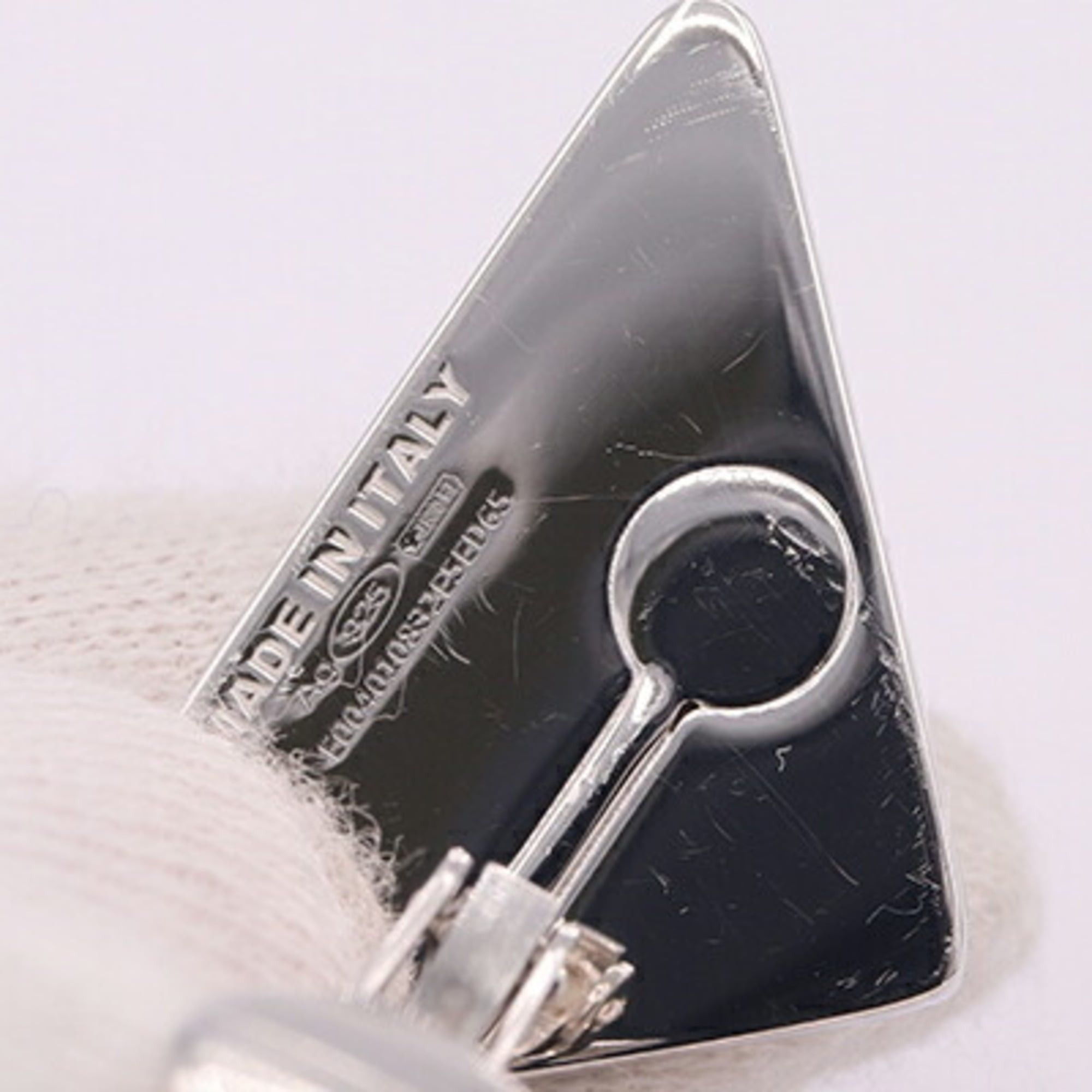 Prada Prada Single Earring 1JO722 Black Metal Triangle for Women PRADA Size ONE SIZE - 5 Thumbnail