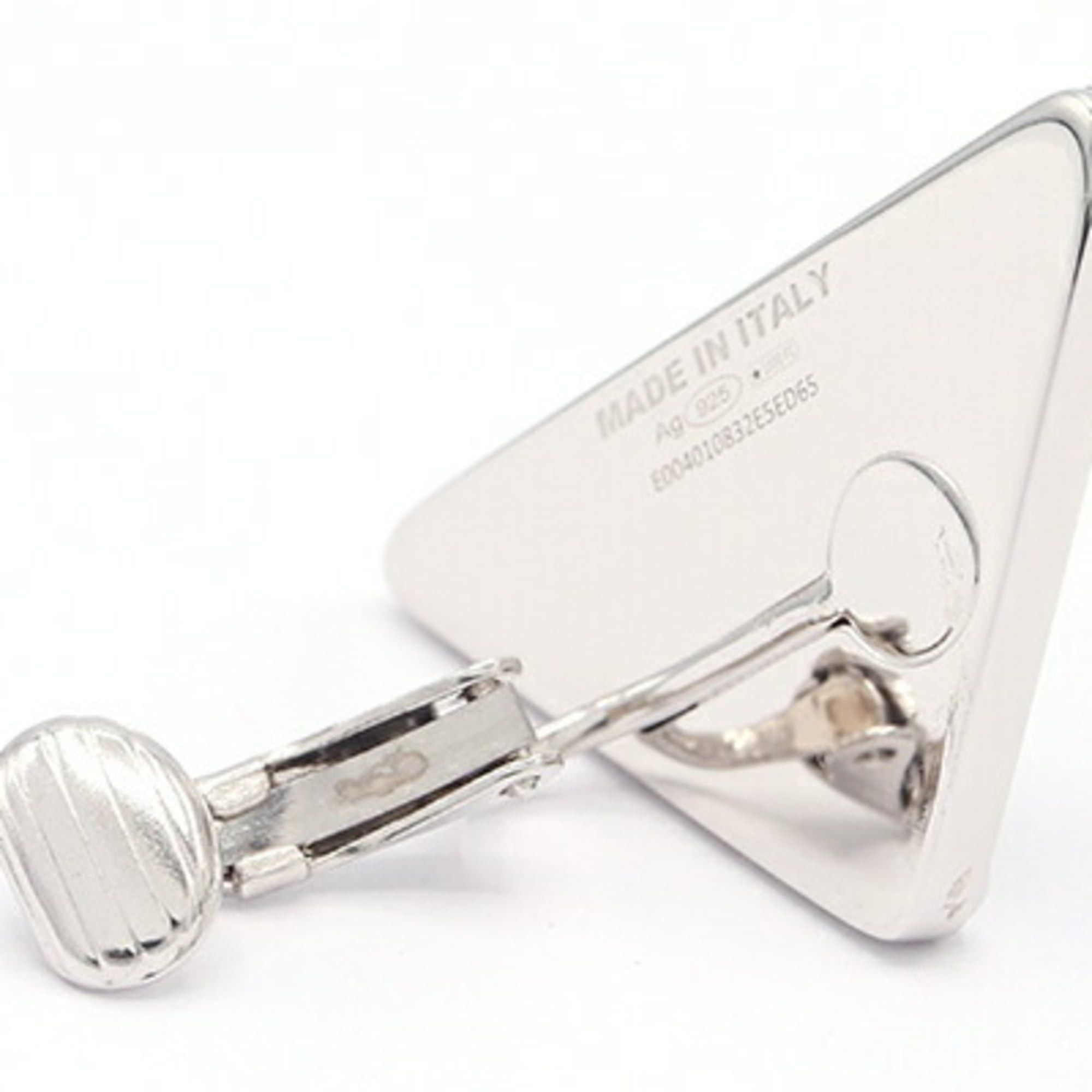 Prada Prada Single Earring 1JO722 Black Metal Triangle for Women PRADA Size ONE SIZE - 3 Thumbnail