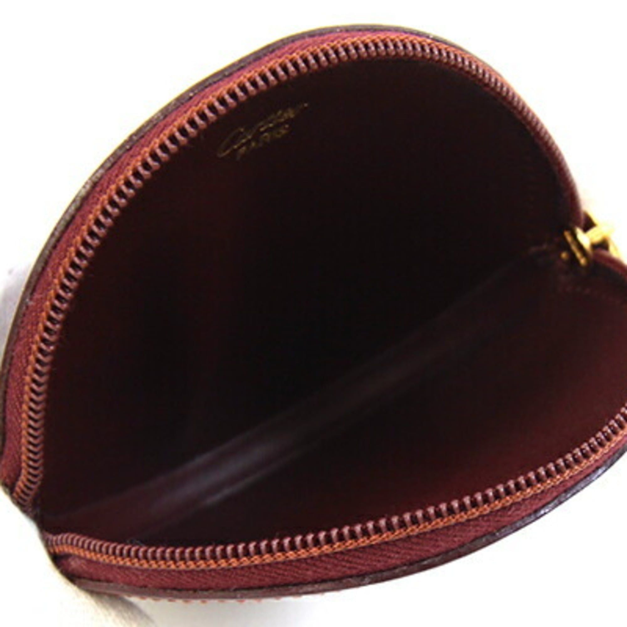 Cartier Cartier Must L3000111 Bordeaux Leather Coin Purse/Wallet - Compact Wallet, Round Purse Size ONE SIZE - 3 Thumbnail