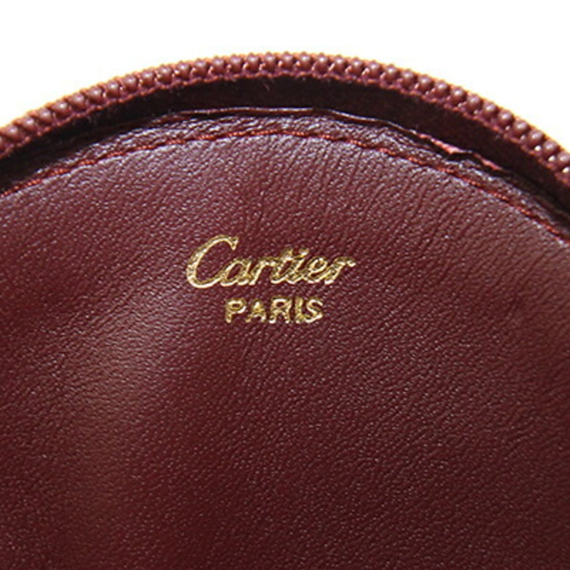 Cartier Cartier Must L3000111 Bordeaux Leather Coin Purse/Wallet - Compact Wallet, Round Purse Size ONE SIZE - 4 Thumbnail