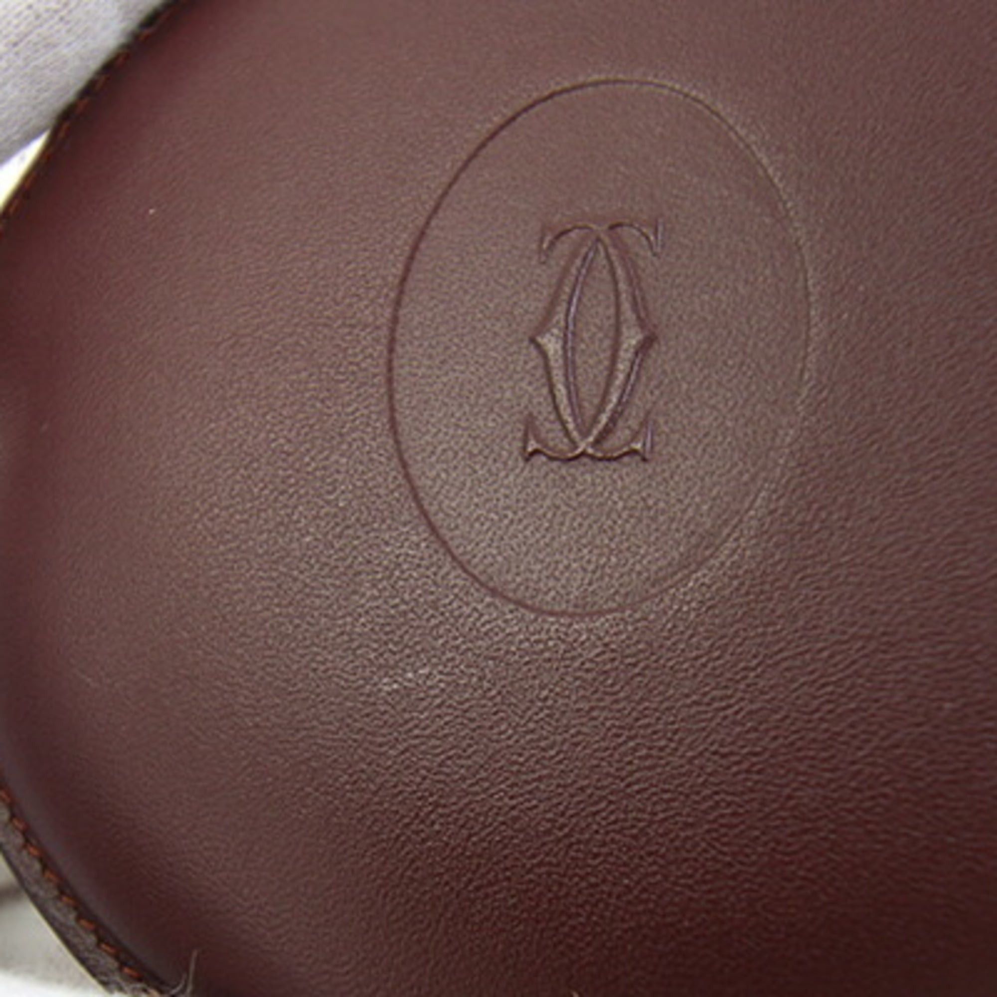 Cartier Cartier Must L3000111 Bordeaux Leather Coin Purse/Wallet - Compact Wallet, Round Purse Size ONE SIZE - 5 Thumbnail