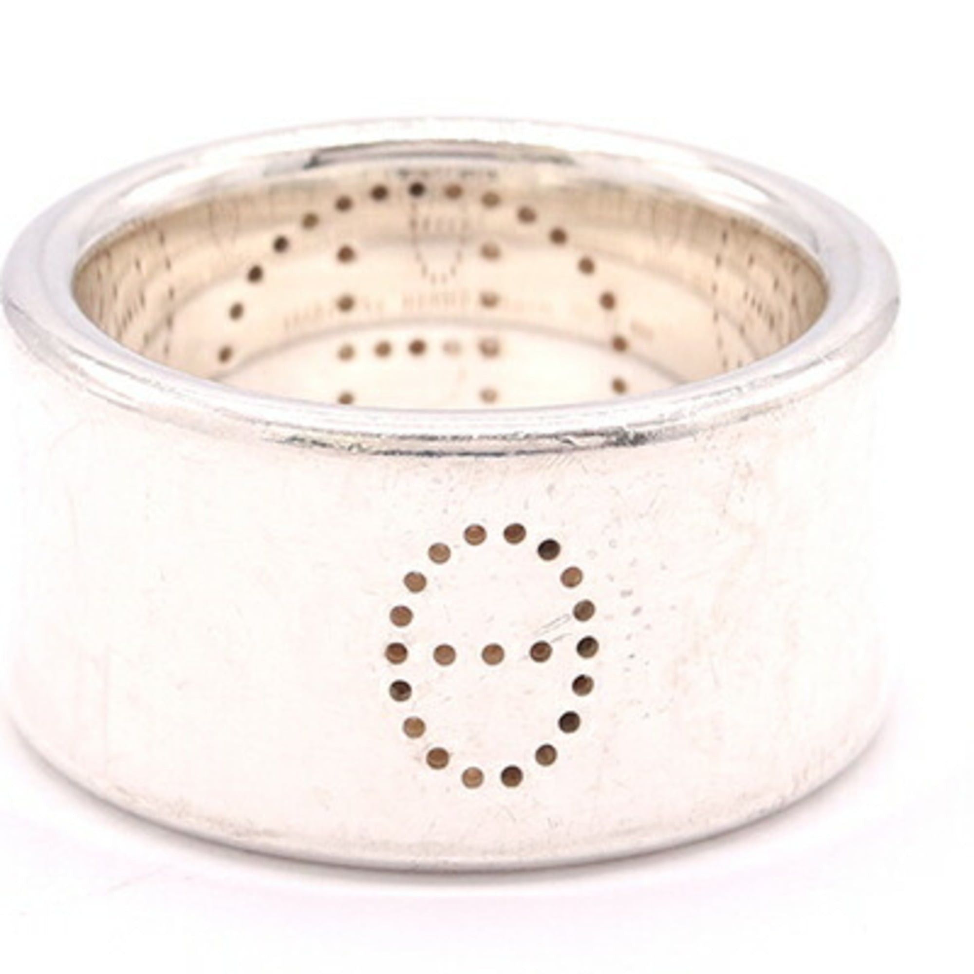 Hermes Hermes Eclipse Ruban Ring, Sterling Silver 925, Size 52, Perforated Design, Women's HERMES Size ONE SIZE - 2 Thumbnail