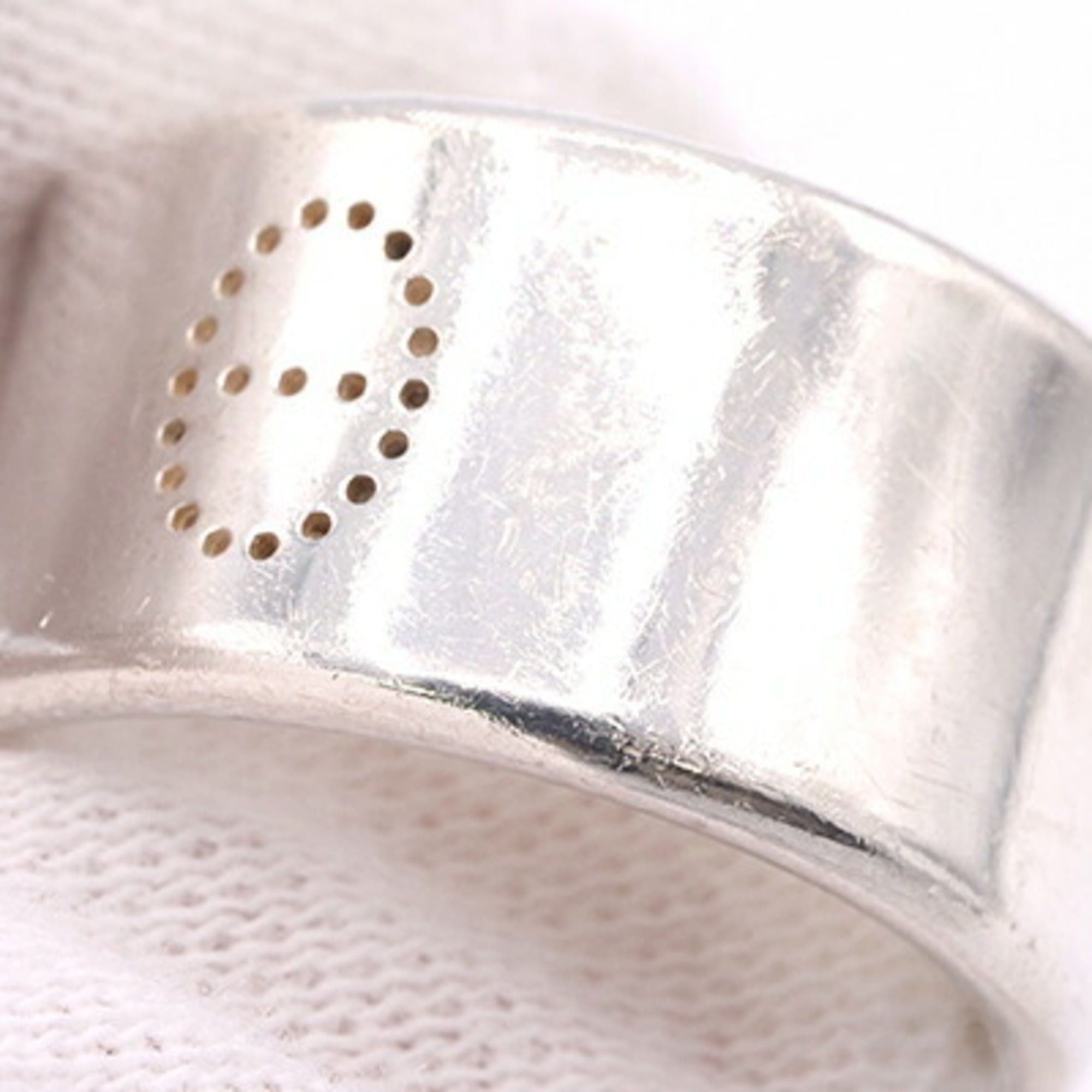 Hermes Hermes Eclipse Ruban Ring, Sterling Silver 925, Size 52, Perforated Design, Women's HERMES Size ONE SIZE - 6 Thumbnail