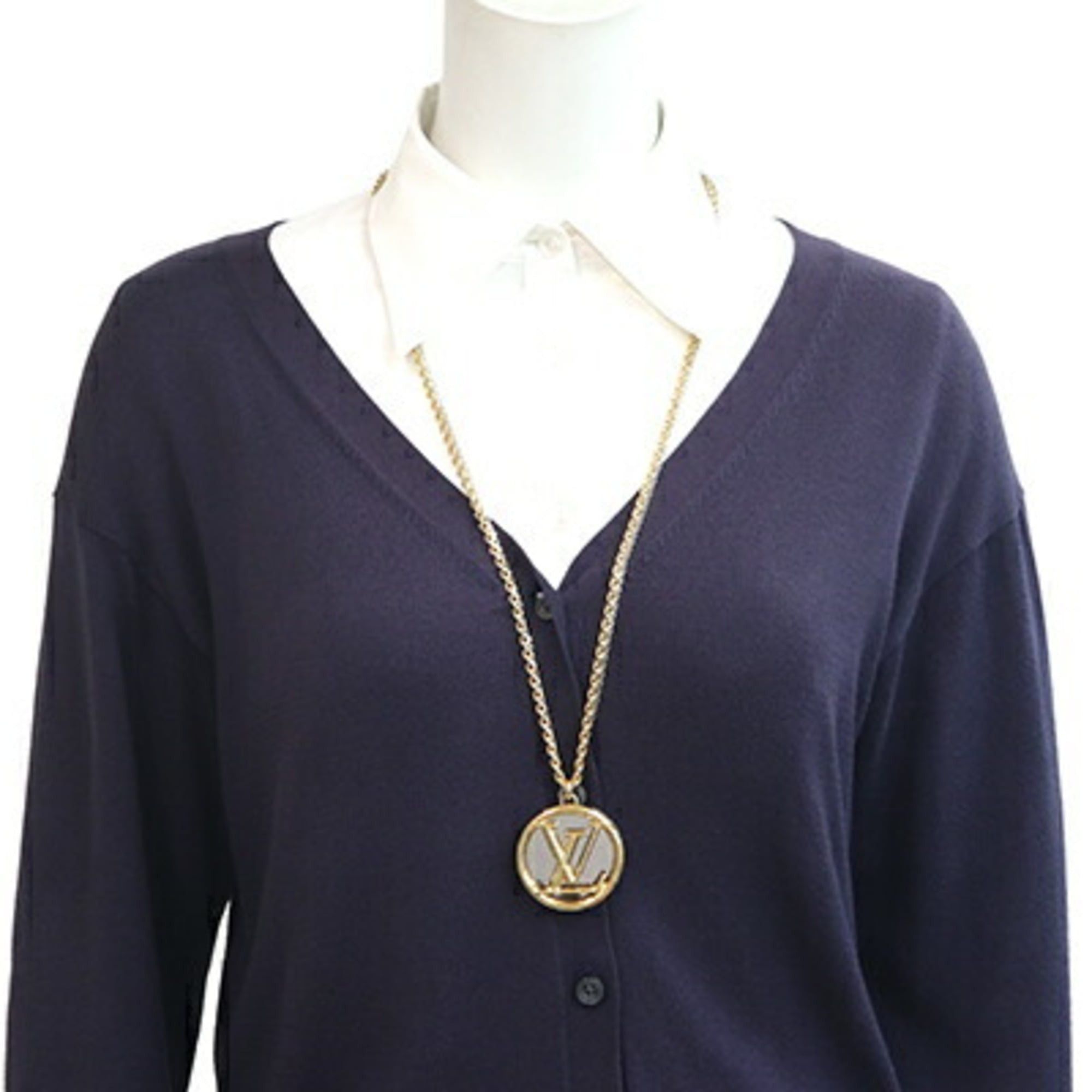 Louis Vuitton Louis Vuitton Collier Louise Necklace M64281 Gold Silver Metal Pendant Long Double Chain LV Men's LOUIS VUITTON Size ONE SIZE - 7 Thumbnail