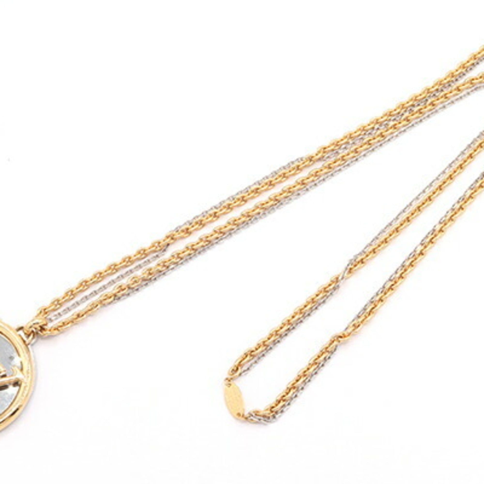 Louis Vuitton Louis Vuitton Collier Louise Necklace M64281 Gold Silver Metal Pendant Long Double Chain LV Men's LOUIS VUITTON Size ONE SIZE - 3 Thumbnail
