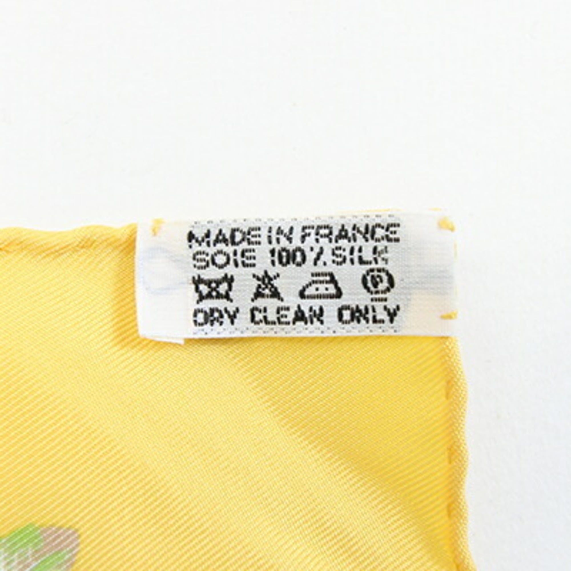 Hermes Hermes Scarf/Muffler, Carre 42 BRAZIL, Yellow/Light Green, 100% Silk, Petit Carre/Petit Stole, Women's. Size ONE SIZE - 3 Thumbnail