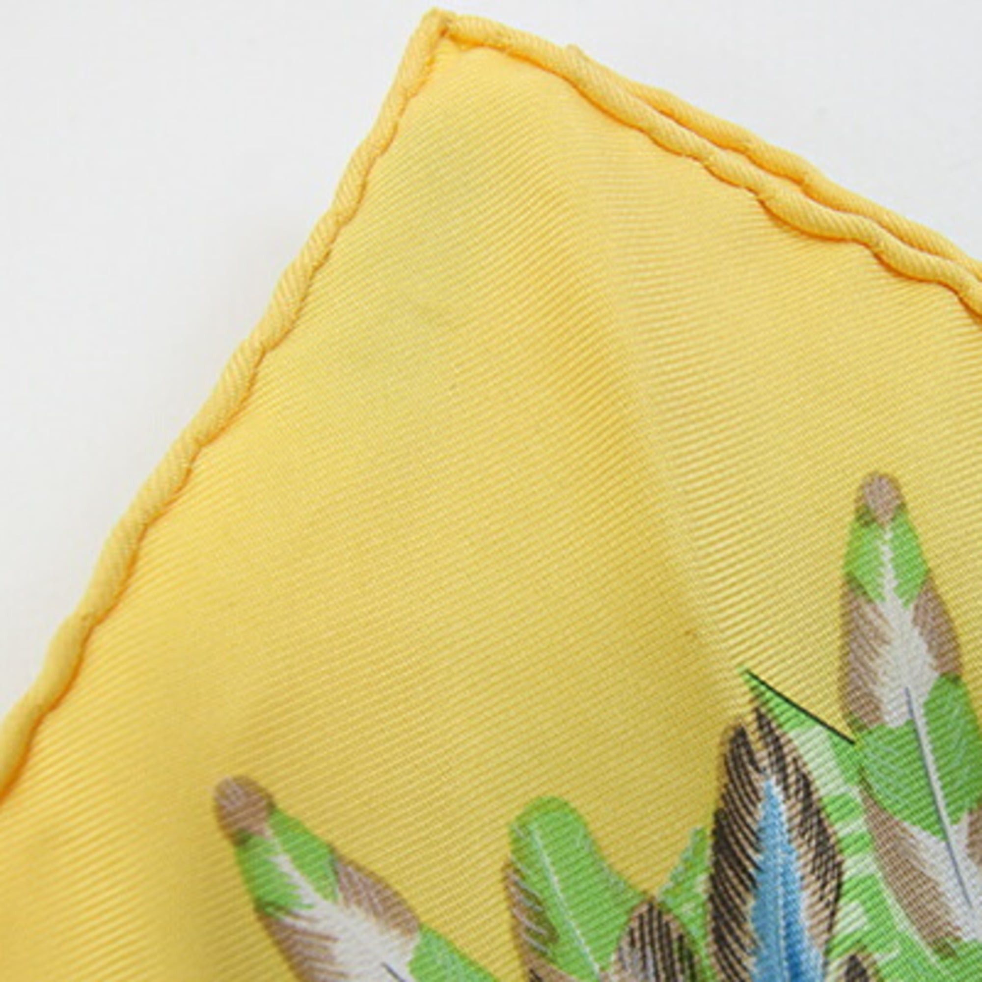 Hermes Hermes Scarf/Muffler, Carre 42 BRAZIL, Yellow/Light Green, 100% Silk, Petit Carre/Petit Stole, Women's. Size ONE SIZE - 6 Thumbnail