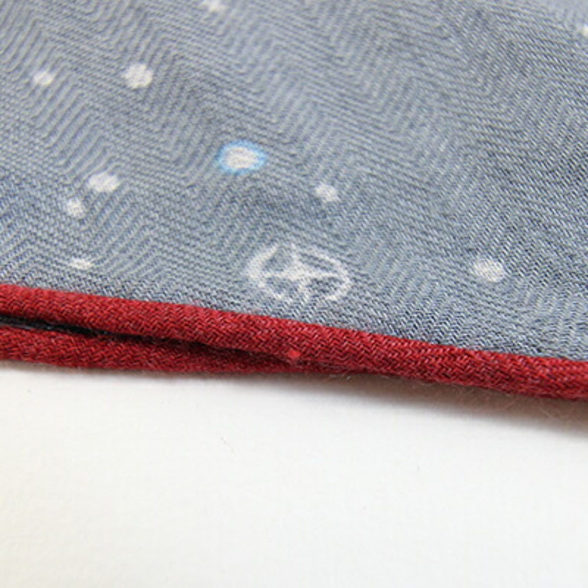 Hermes Hermes scarf/muffler, designed by Daisuke Nomura, Odyssey, gray/red, 70% cashmere, 30% silk, Losange diamond-shaped scarf, women's. Size ONE SIZE - 8 Thumbnail