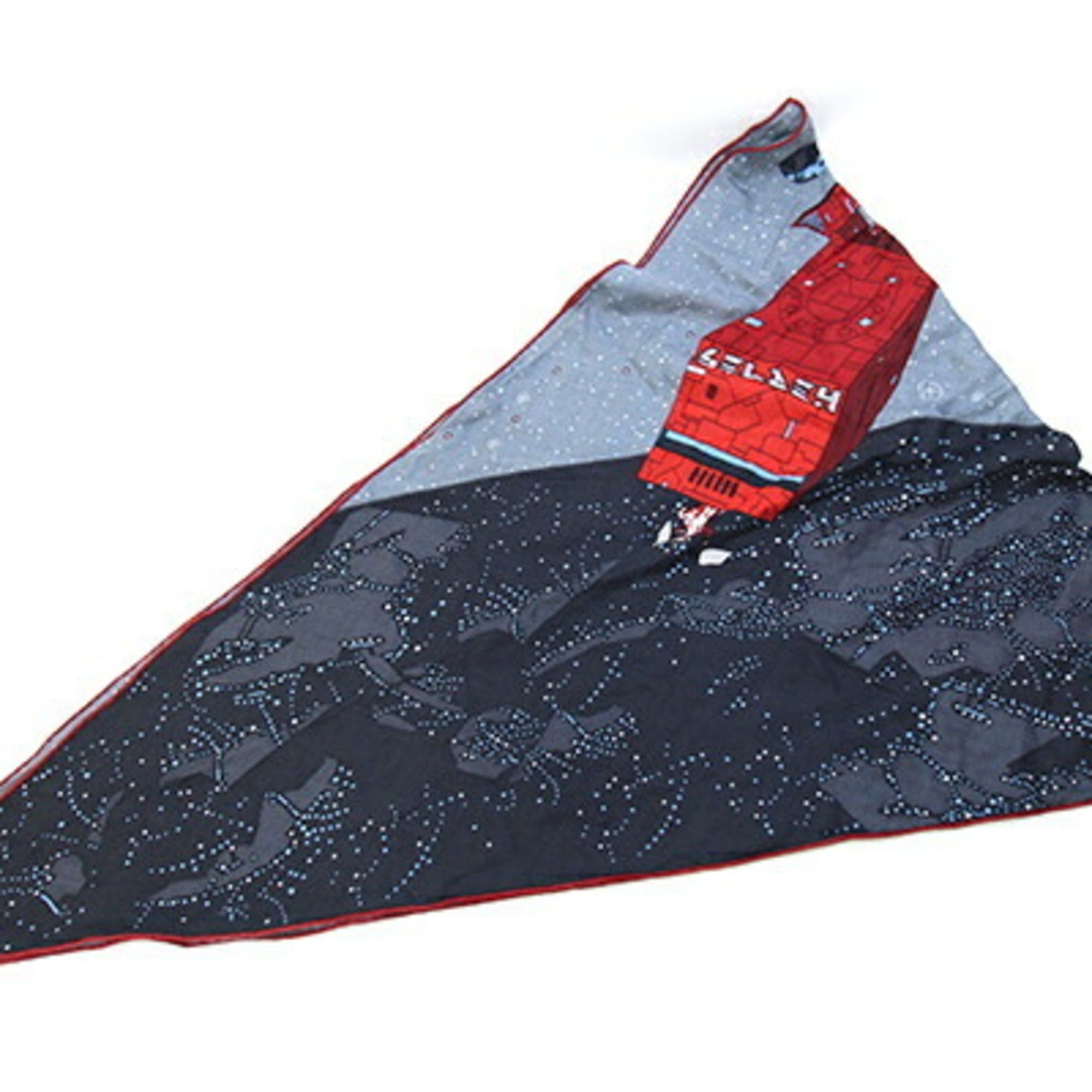 Hermes Hermes scarf/muffler, designed by Daisuke Nomura, Odyssey, gray/red, 70% cashmere, 30% silk, Losange diamond-shaped scarf, women's. Size ONE SIZE - 3 Thumbnail