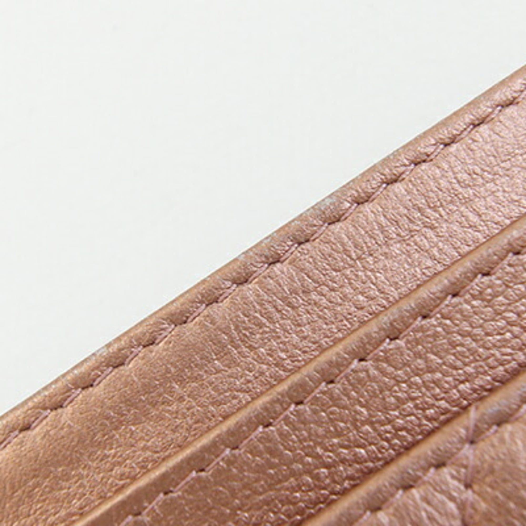 Chanel Chanel Business Card Holder/Card Case, Matelassé, Champagne Pink Leather, Pass 2.55g, Women's, CHANEL Size ONE SIZE - 7 Thumbnail