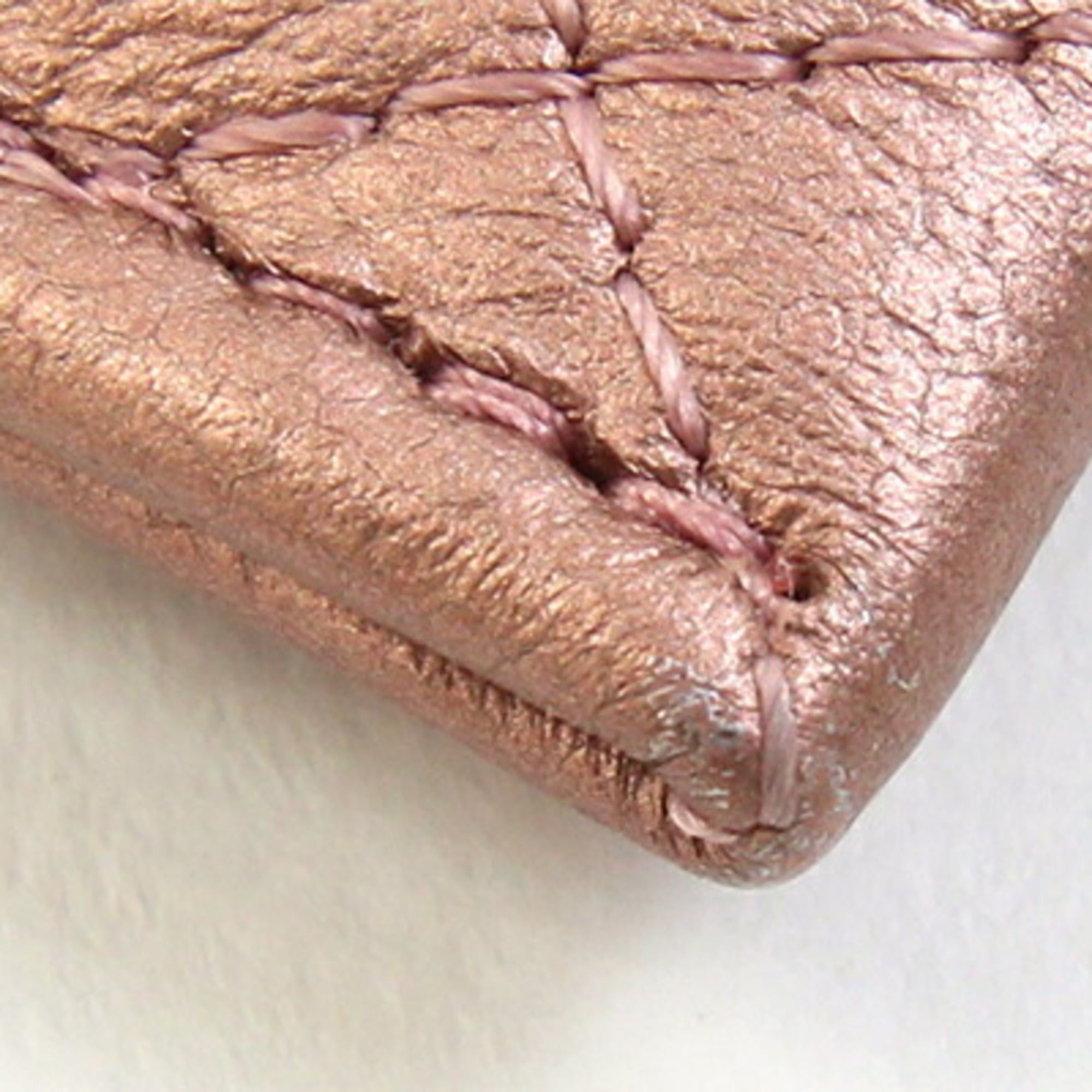 Chanel Chanel Business Card Holder/Card Case, Matelassé, Champagne Pink Leather, Pass 2.55g, Women's, CHANEL Size ONE SIZE - 5 Thumbnail
