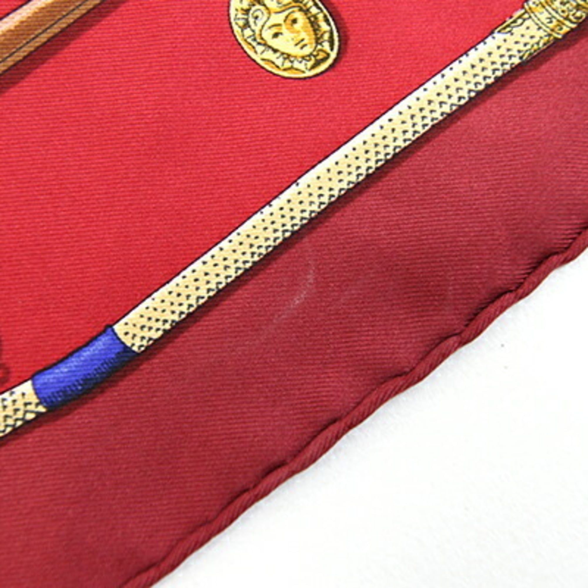 Hermes Hermes Scarf/Muffler, Carre 42, Cannes & Pommeaux, Walking Stick Pattern, Bordeaux, 100% Silk, Petit Carre, Mini Stole, Women's, HERMES Size ONE SIZE - 4 Thumbnail