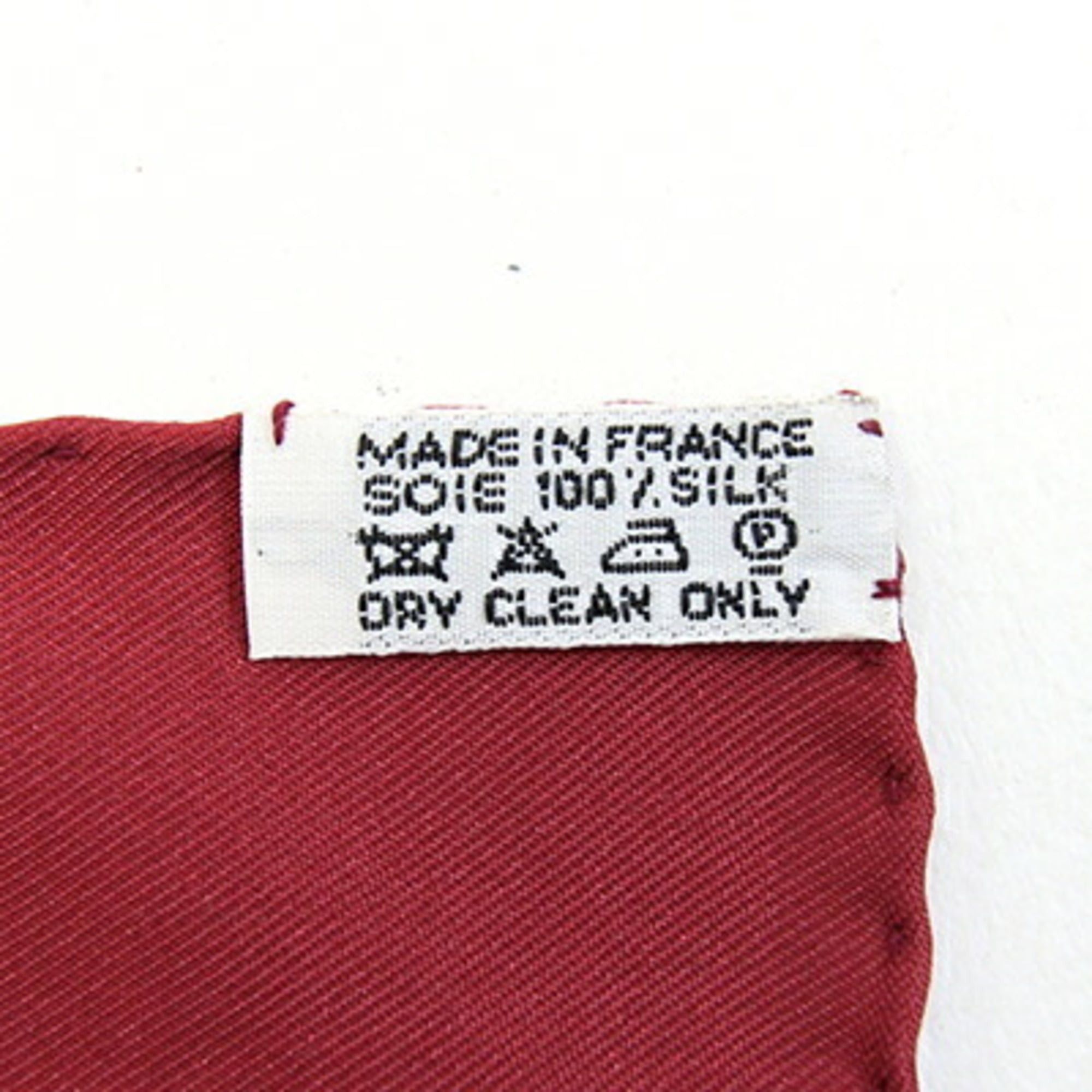 Hermes Hermes Scarf/Muffler, Carre 42, Cannes & Pommeaux, Walking Stick Pattern, Bordeaux, 100% Silk, Petit Carre, Mini Stole, Women's, HERMES Size ONE SIZE - 3 Thumbnail