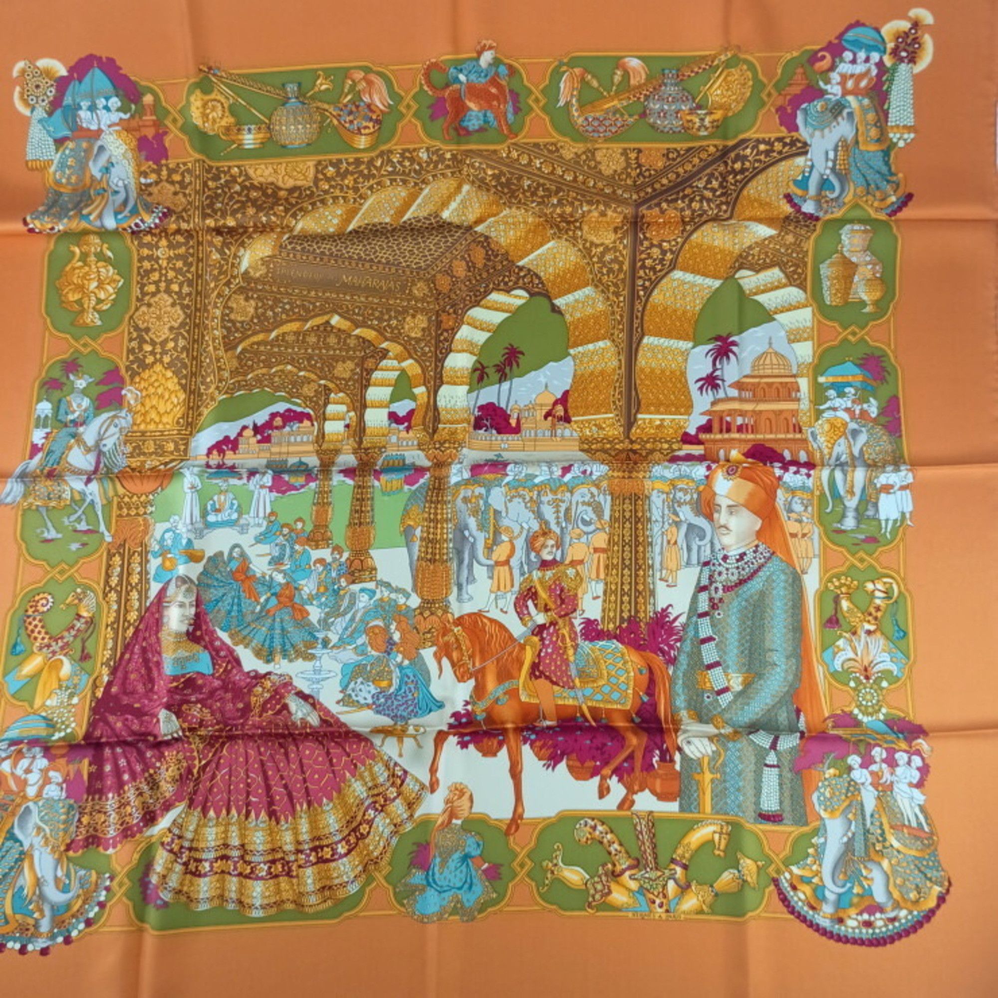 Hermes HERMES scarf/muffler, Carre 90, multicolor silk, women's, SPLENDEUR DES MAHARAJAS Size ONE SIZE - 3 Thumbnail