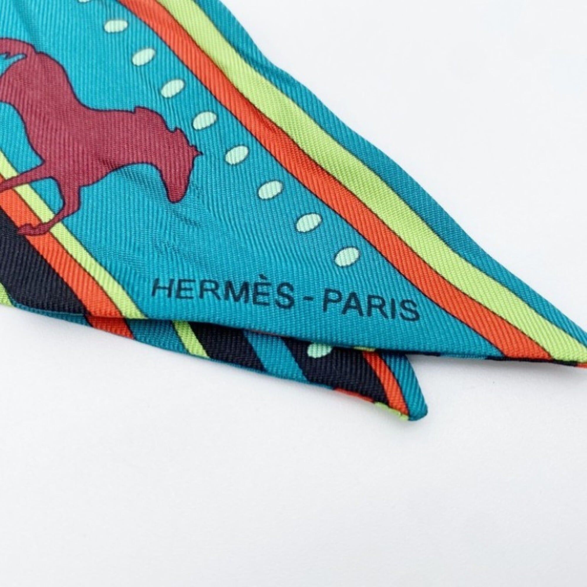 Hermes HERMES Ribbon Scarf/Muffler Twilly Multicolor Silk Women's Rocabar Size ONE SIZE - 3 Thumbnail