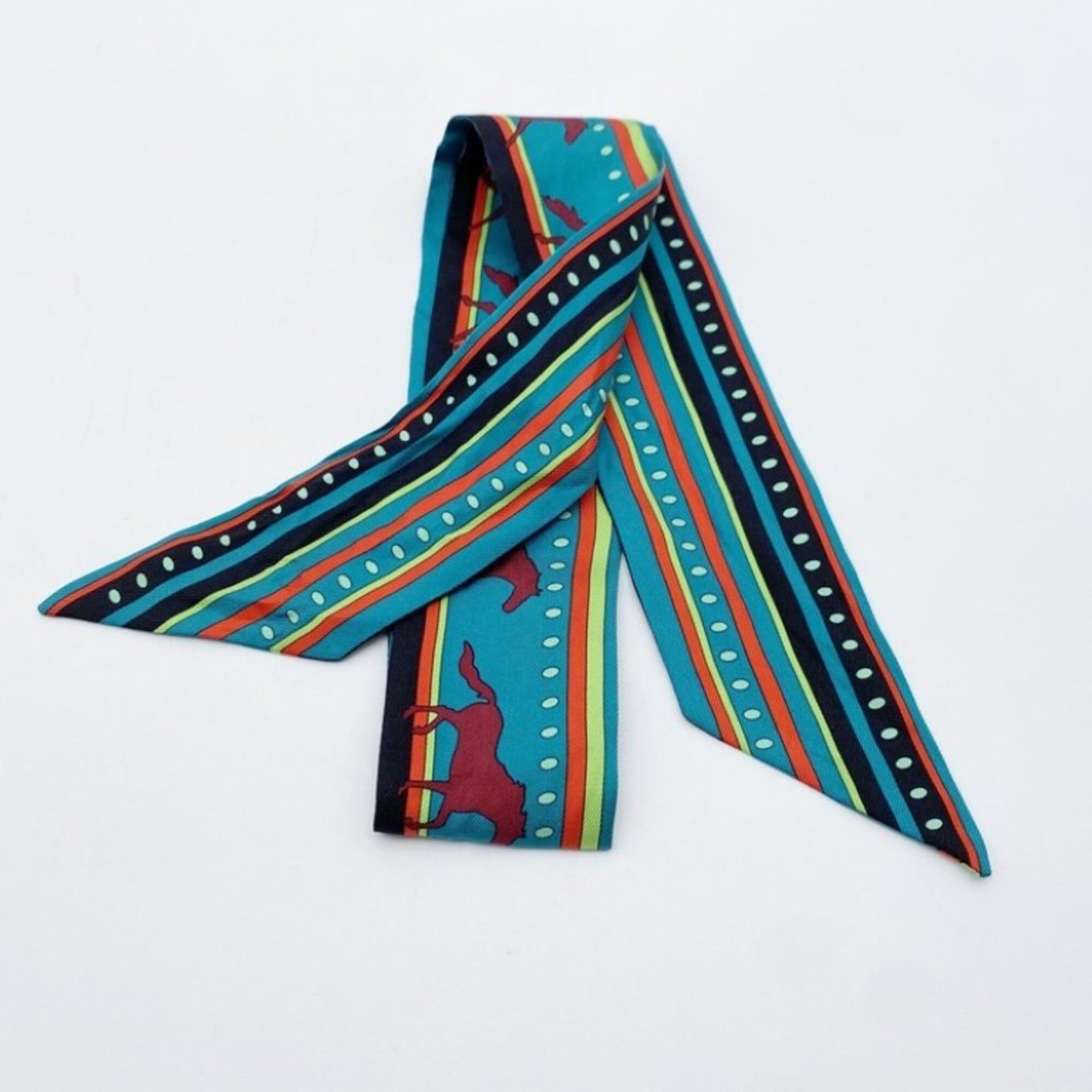 Hermes HERMES Ribbon Scarf/Muffler Twilly Multicolor Silk Women's Rocabar Size ONE SIZE - 2 Thumbnail
