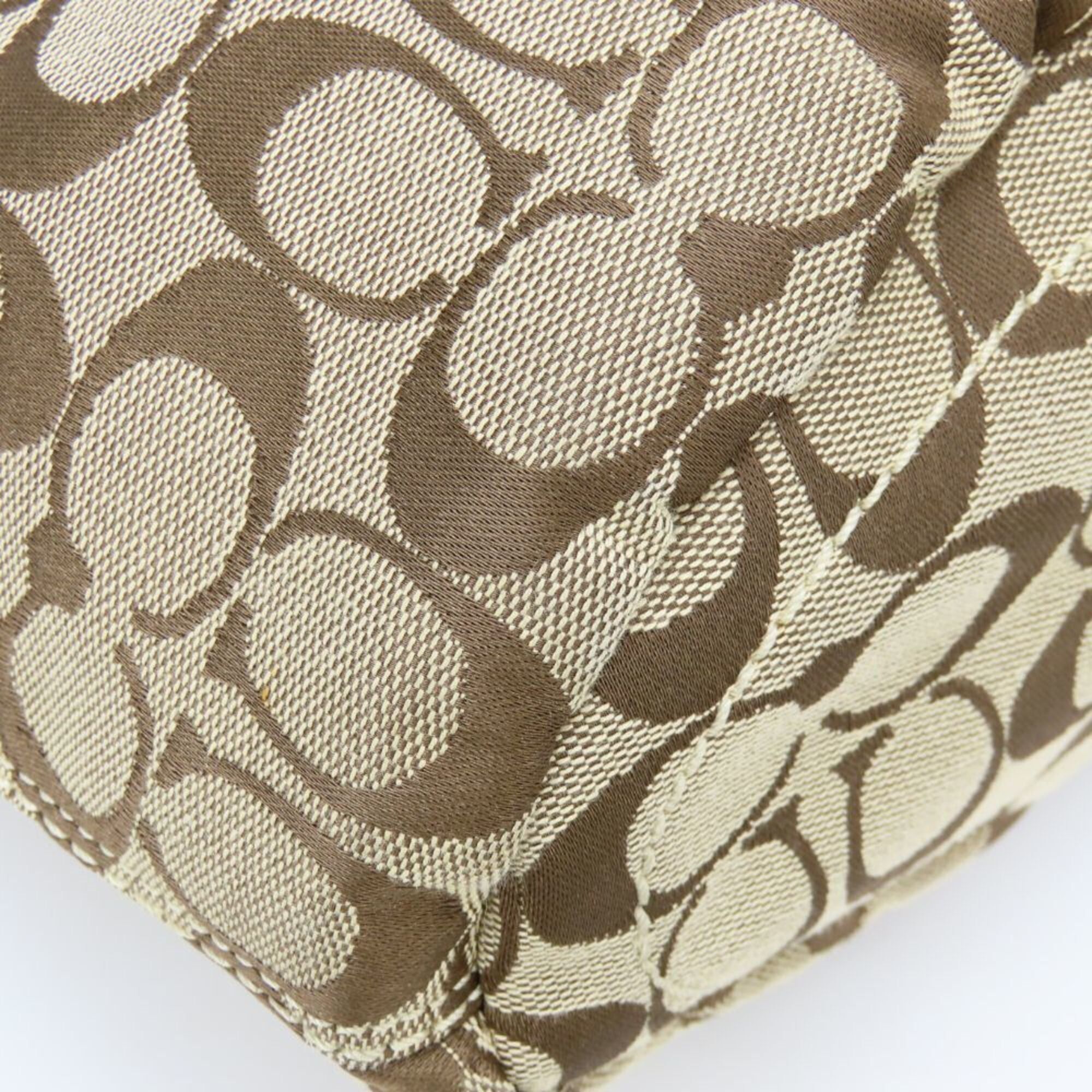Coach Coach Shoulder Bag Signature F11437 Canvas Leather Beige Black Women's COACH Size ONE SIZE - 6 Thumbnail
