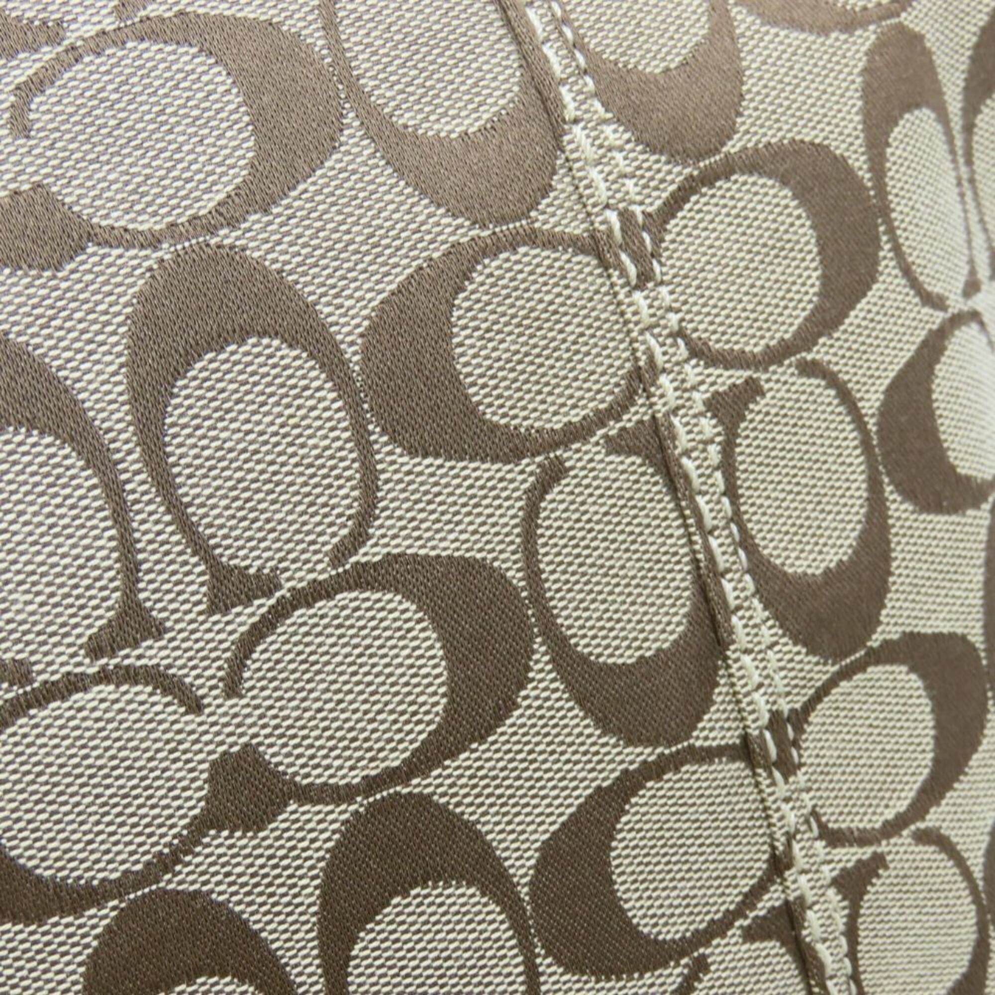Coach Coach Shoulder Bag Signature F11437 Canvas Leather Beige Black Women's COACH Size ONE SIZE - 8 Thumbnail