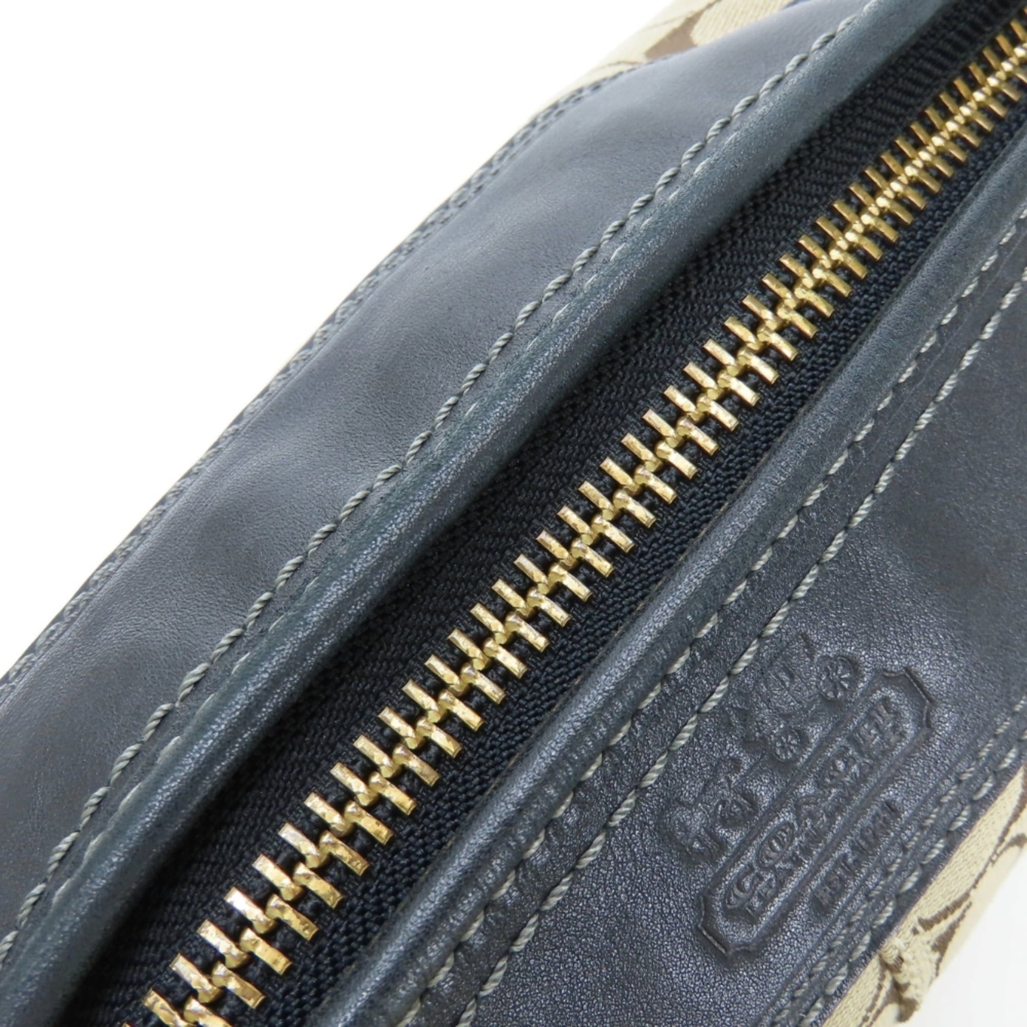 Coach Coach Shoulder Bag Signature F11437 Canvas Leather Beige Black Women's COACH Size ONE SIZE - 19 Thumbnail