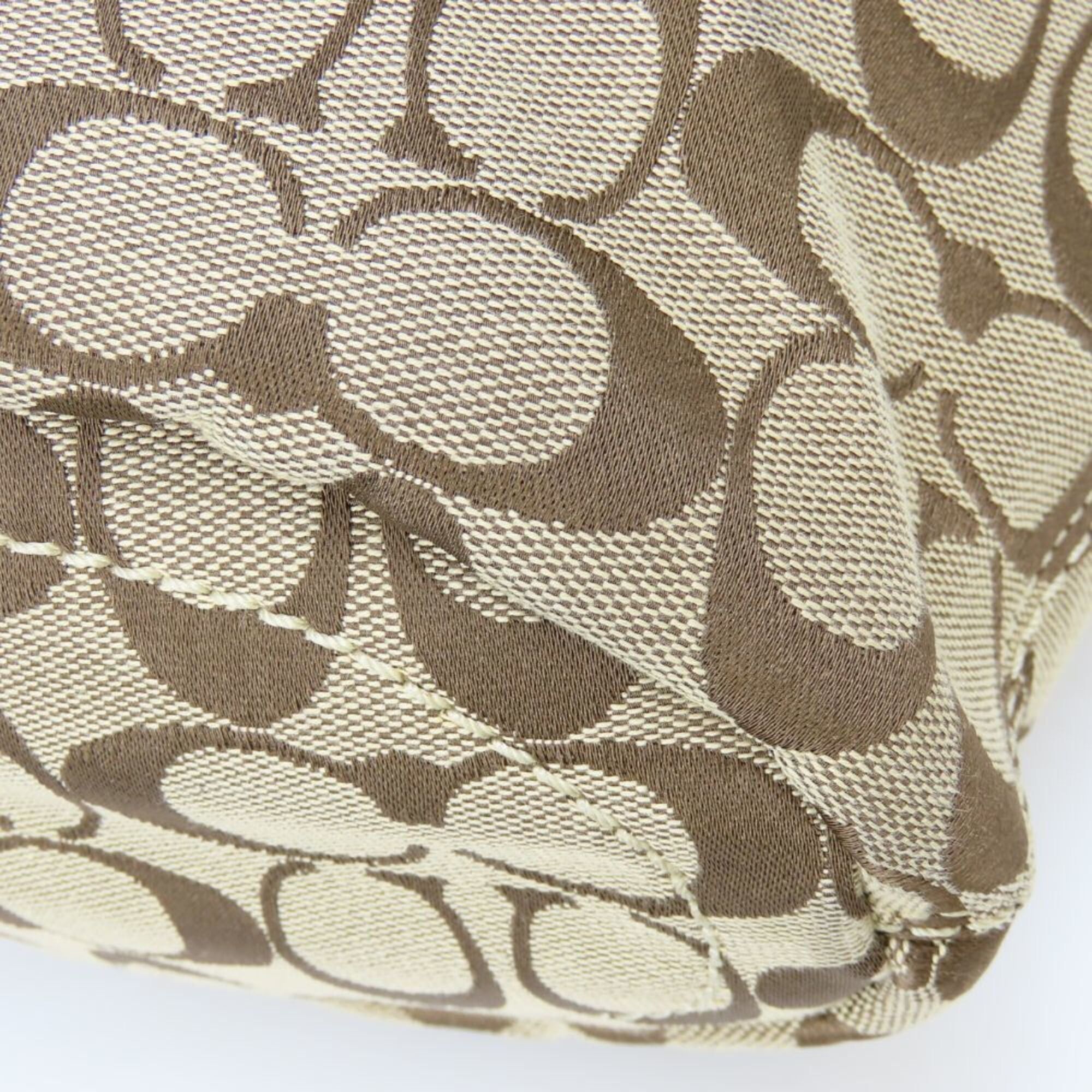 Coach Coach Shoulder Bag Signature F11437 Canvas Leather Beige Black Women's COACH Size ONE SIZE - 7 Thumbnail