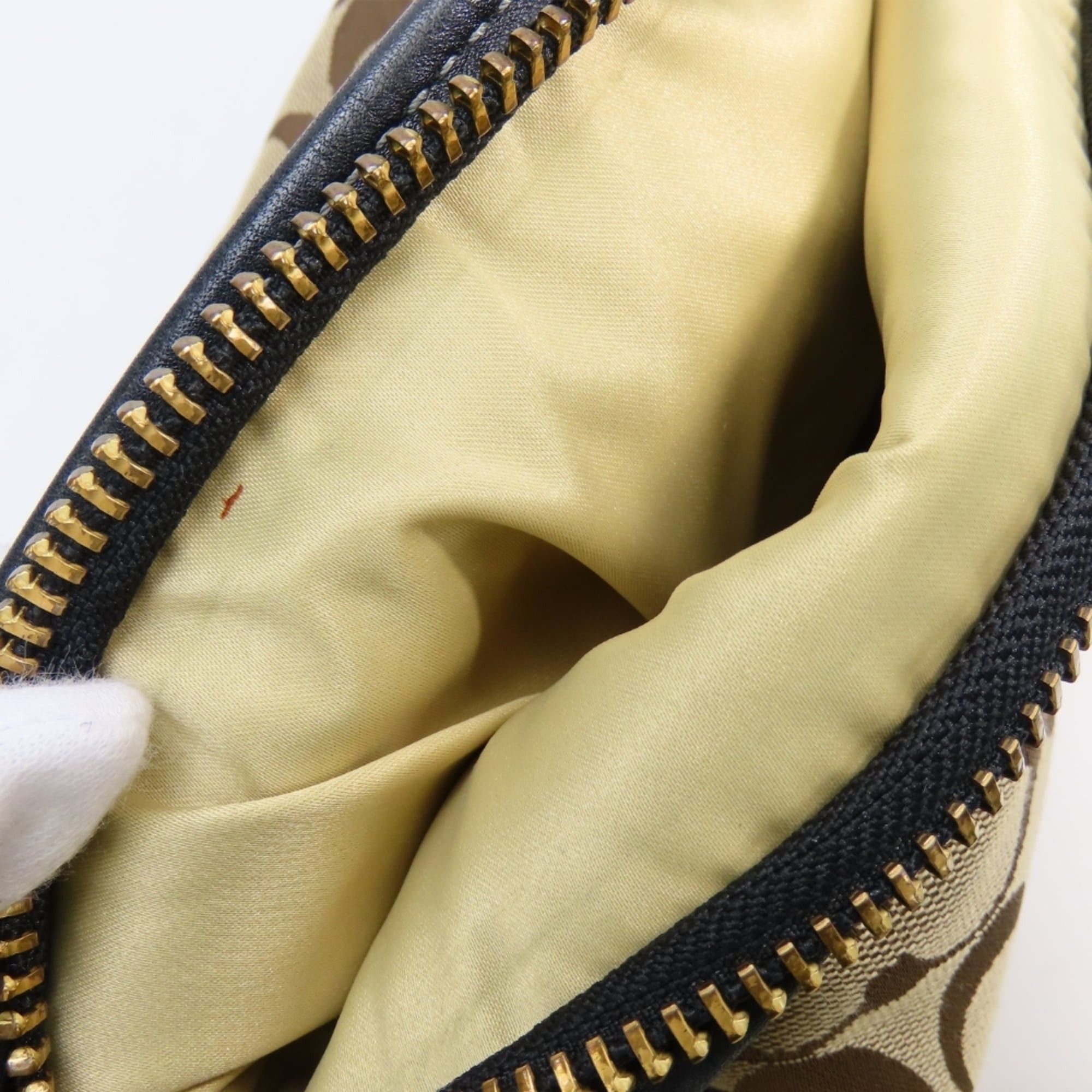 Coach Coach Shoulder Bag Signature F11437 Canvas Leather Beige Black Women's COACH Size ONE SIZE - 22 Thumbnail