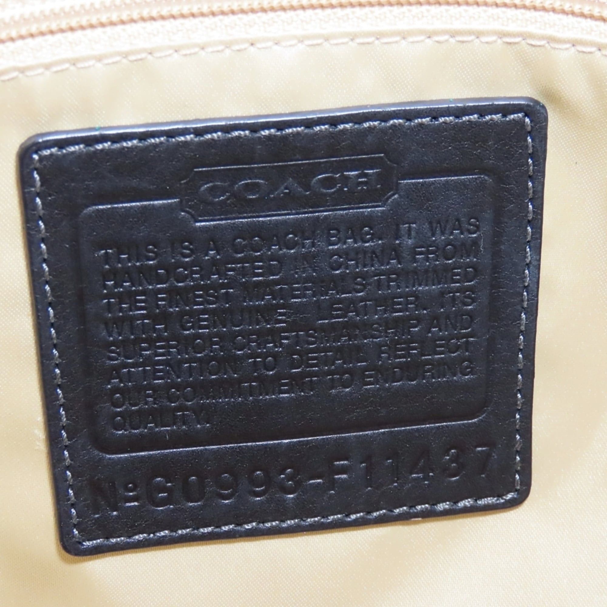 Coach Coach Shoulder Bag Signature F11437 Canvas Leather Beige Black Women's COACH Size ONE SIZE - 25 Thumbnail