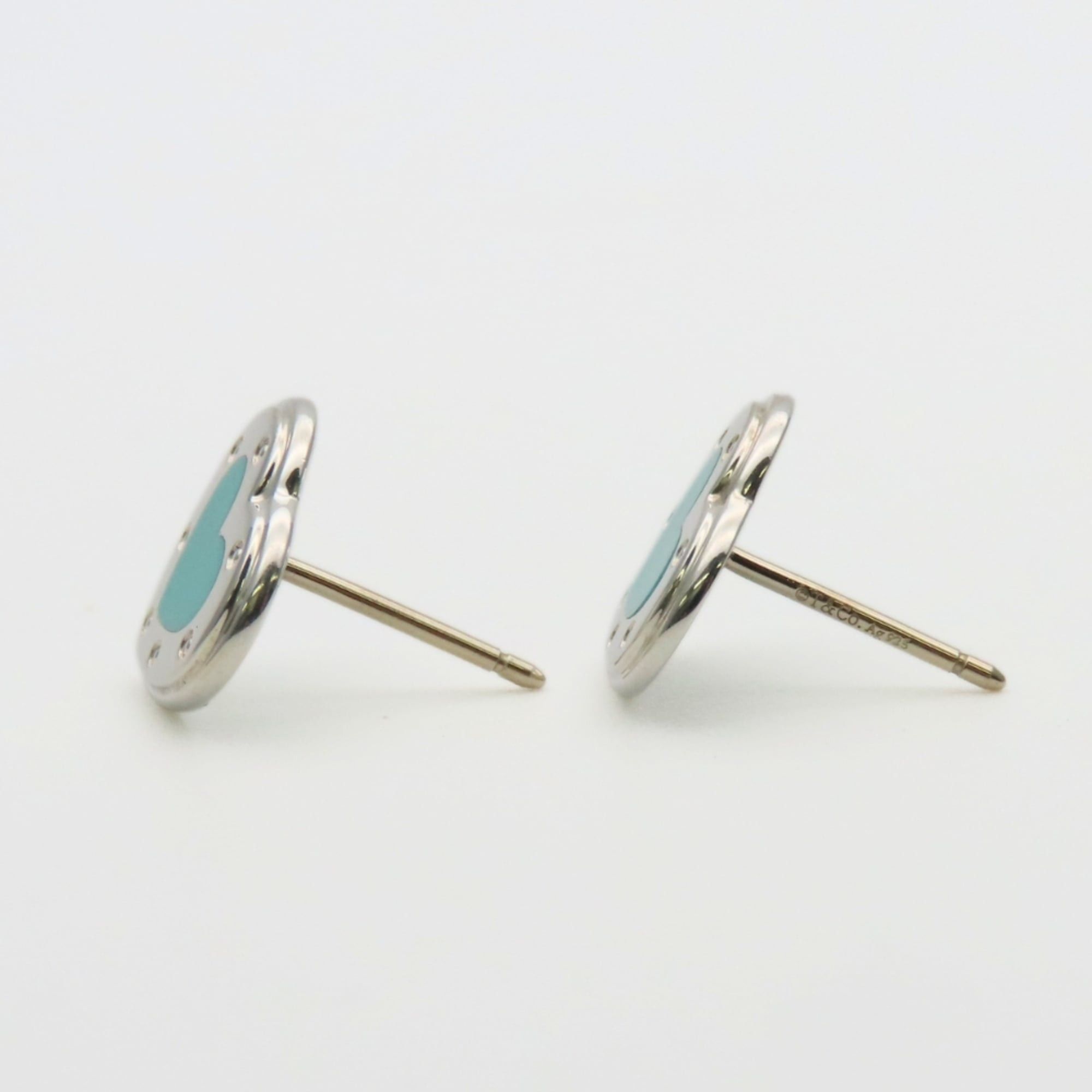 Tiffany & Co. Tiffany & Co. Return to Mini Love Heart Earrings, Sterling Silver 925 Enamel, Blue, Women's. Size ONE SIZE - 4 Thumbnail