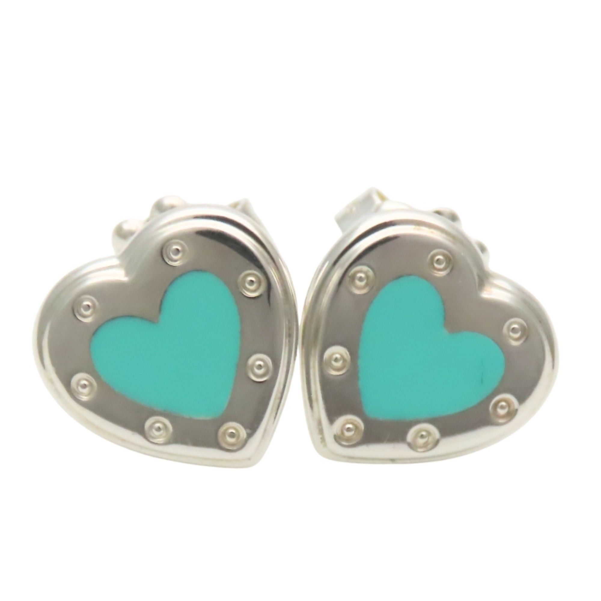 Tiffany & Co. Tiffany & Co. Return to Mini Love Heart Earrings, Sterling Silver 925 Enamel, Blue, Women's. Size ONE SIZE - 2 Thumbnail