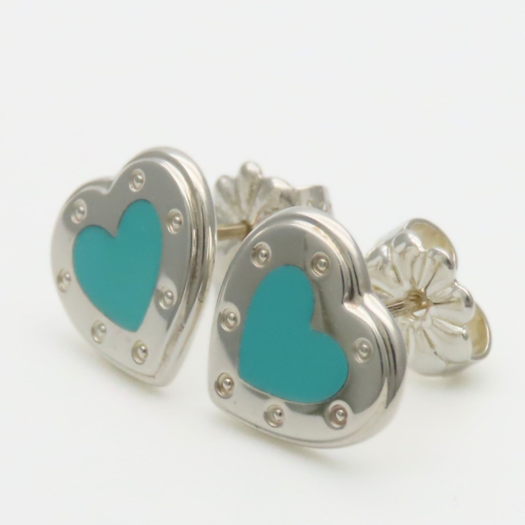 Tiffany & Co. Tiffany & Co. Return to Mini Love Heart Earrings, Sterling Silver 925 Enamel, Blue, Women's. Size ONE SIZE - 3 Thumbnail